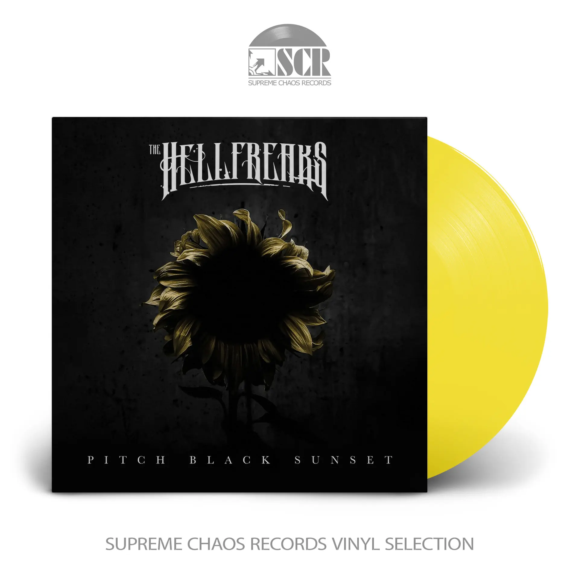 THE HELLFREAKS · Pitch Black Sunset | TRANSPARENT SUN YELLOW LP THE HELLFREAKS · Pitch Black Sunset | TRANSPARENT SUN YELLOW LP (Punk Rock Vinyl)