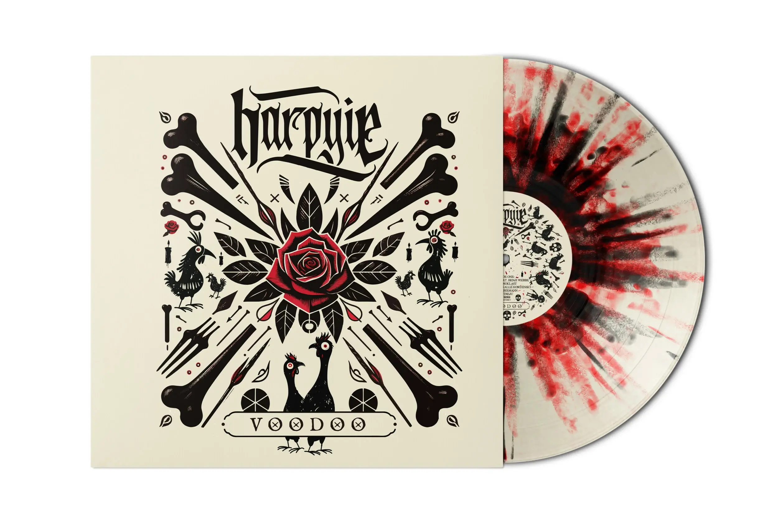 HARPYIE · Voodoo | BEIGE/BLACK/RED SPLATTER LP HARPYIE · Voodoo | BEIGE/BLACK/RED SPLATTER LP (Medieval Rock/Hardrock Vinyl)
