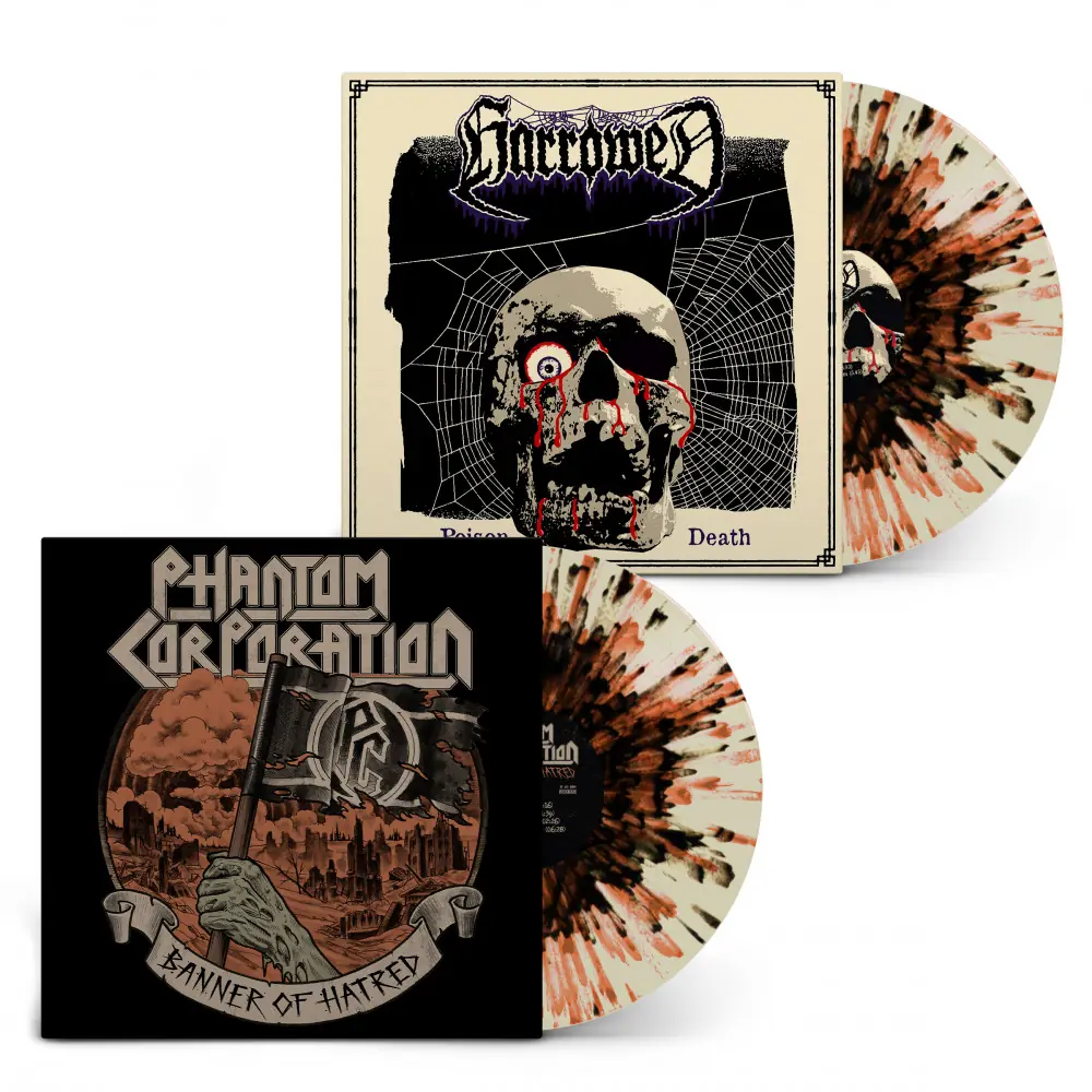 PHANTOM CORPORATION / HARROWED - Split · SPLATTER LP