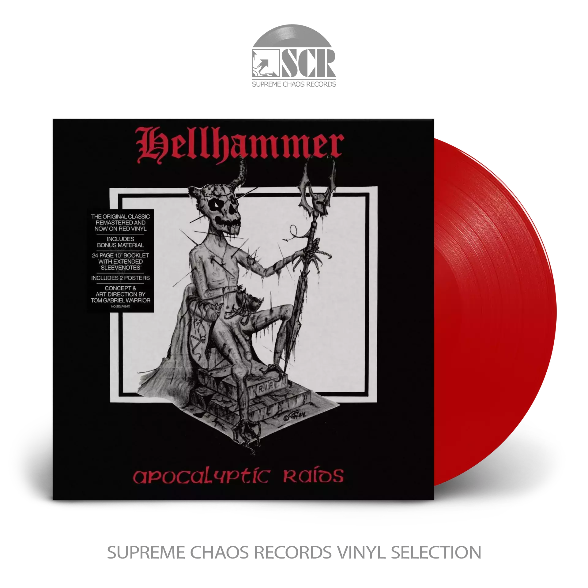 HELLHAMMER - Apocalyptic Raids · RED LP HELLHAMMER - Apocalyptic Raids · RED LP (Death Metal Vinyl)