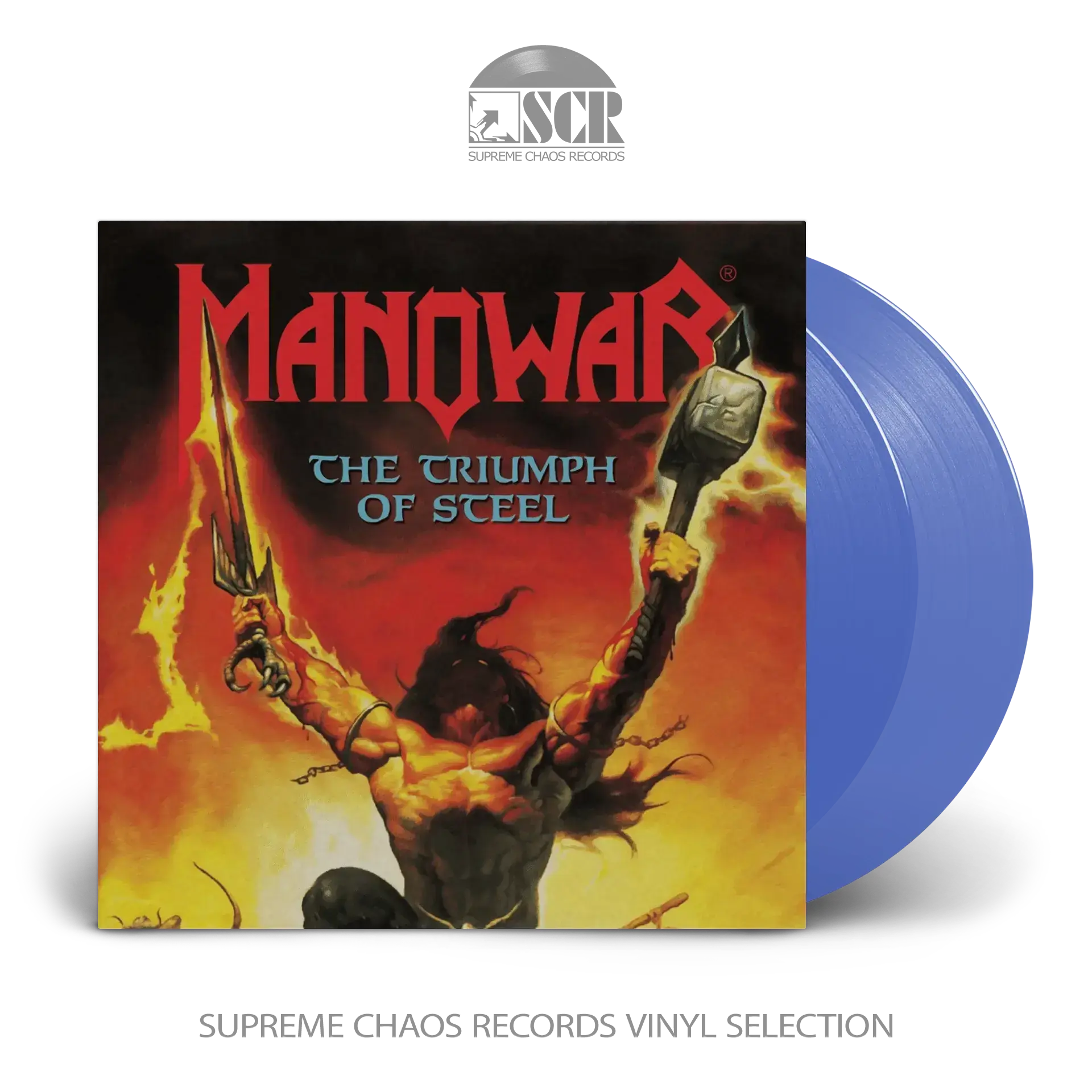 MANOWAR - The Triumph of Steel · TRANSPARENT BLUE 2LP (Heavy Metal Vinyl)