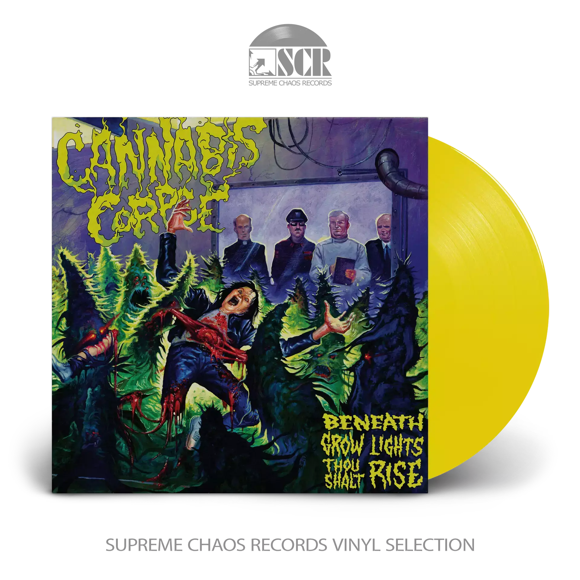 CANNABIS CORPSE - Beneath Grow Lights Thou Shalt Rise · YELLOW LP