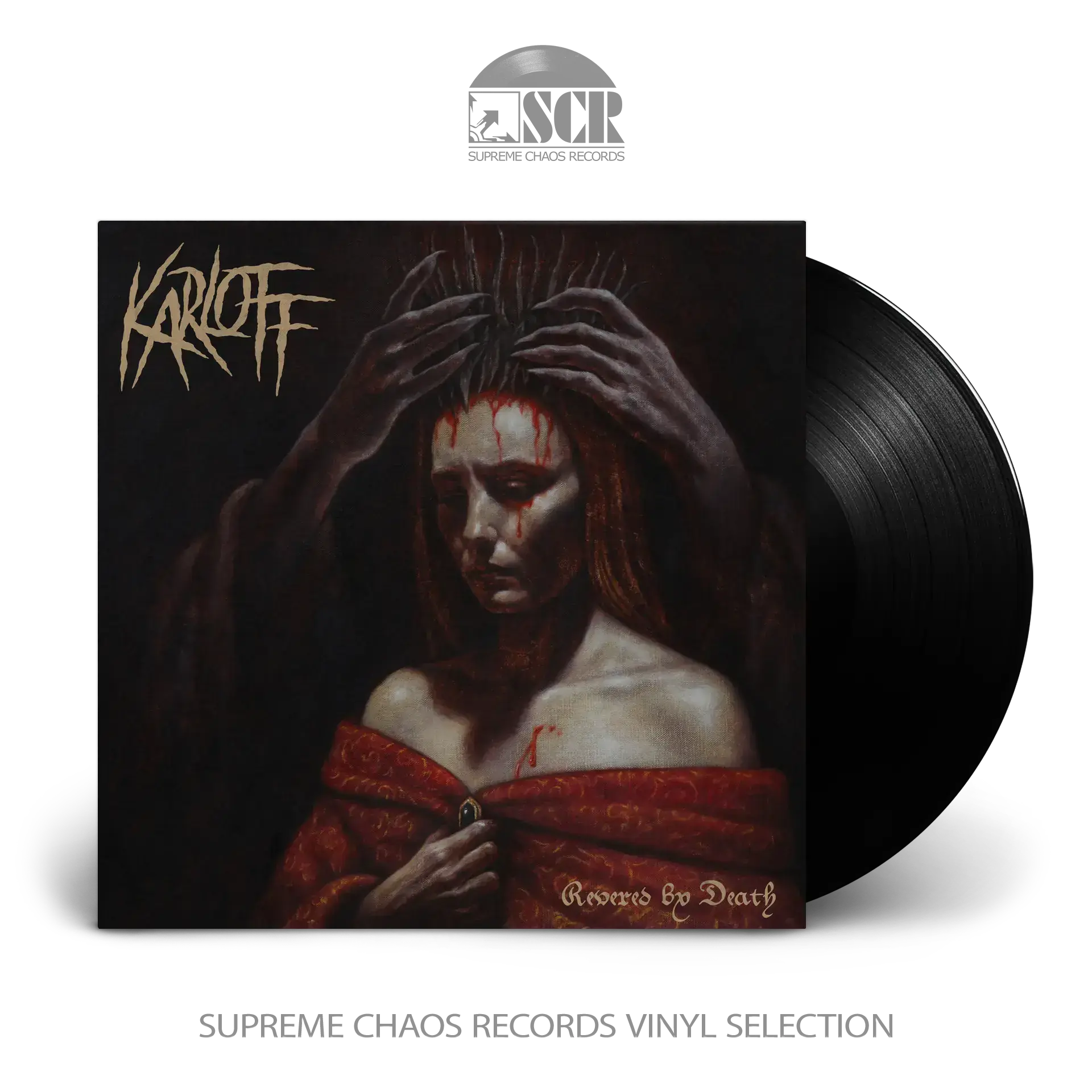 KARLOFF · Revered by Death | BLACK LP (Black Metal Vinyl)
