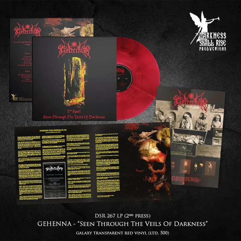 GEHENNA · Seen Through The Veils Of Darkness (Re-Release) | TRANSPARENT RED GALAXY LP (Black Metal Vinyl) · Picture 2