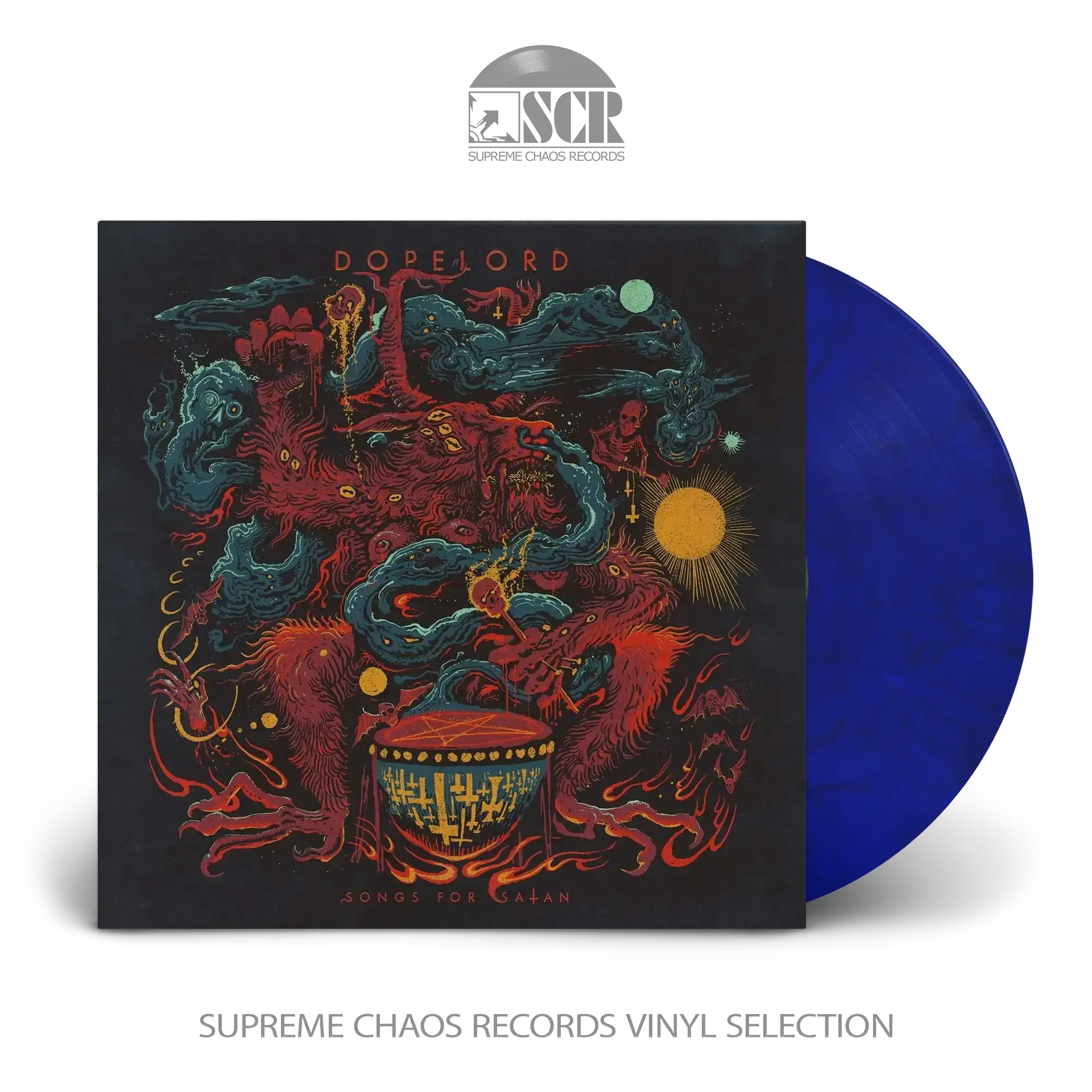 DOPELORD · Songs for Satan | BLUE/BLACK MARBLED LP (Stoner Rock/Doom Metal Vinyl)
