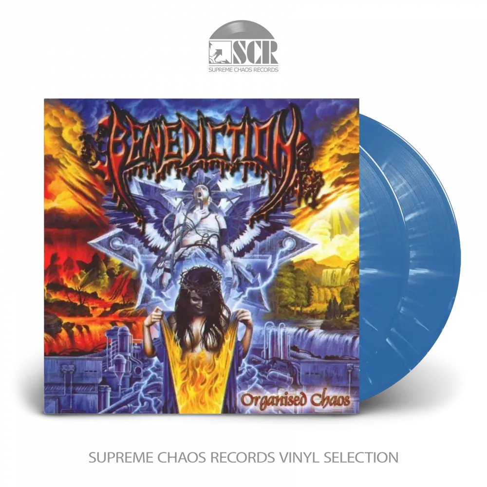 BENEDICTION - Organised Chaos · BLUE/WHITE 2LP BENEDICTION - Organised Chaos · BLUE/WHITE 2LP (Death Metal Vinyl)