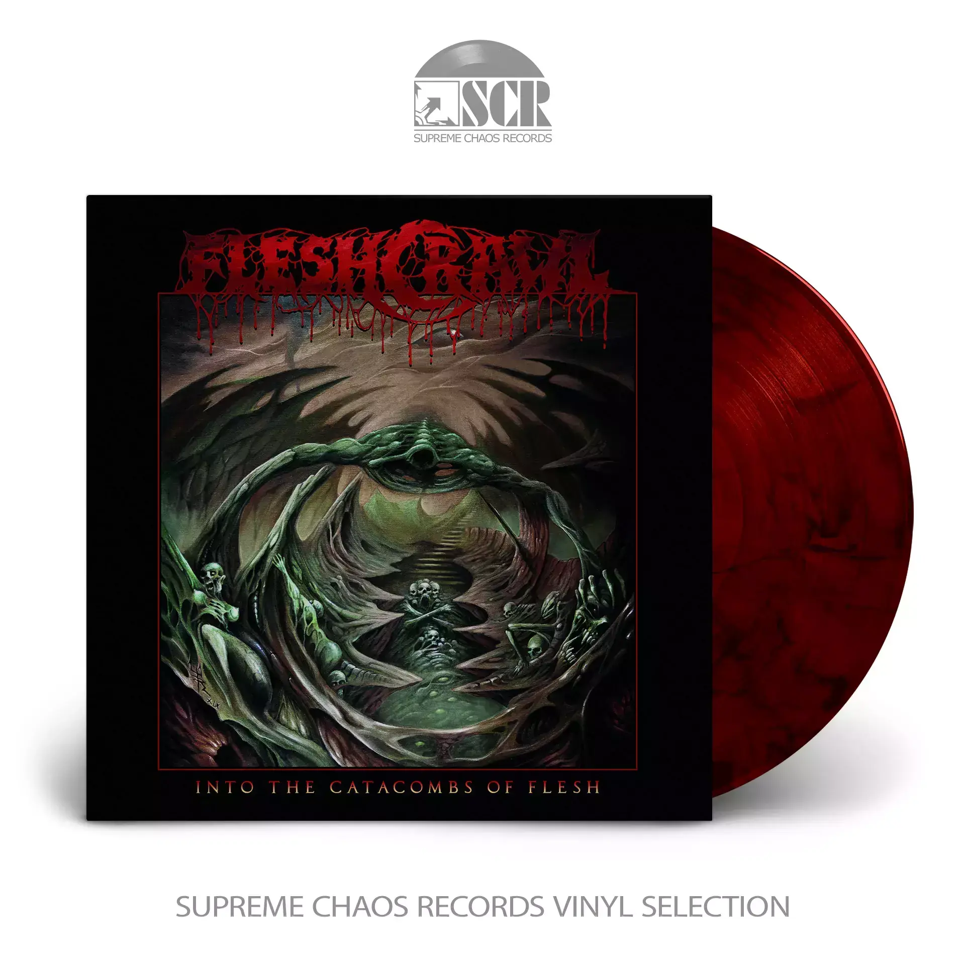 FLESHCRAWL - Into The Catacombs Of Flesh · RED/BLACK LP