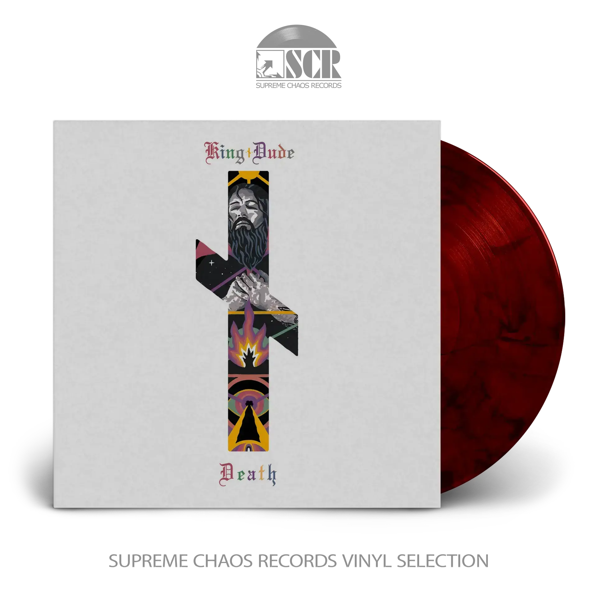 KING DUDE · Death | BLACK/RED MARBLED LP (Folk Vinyl)