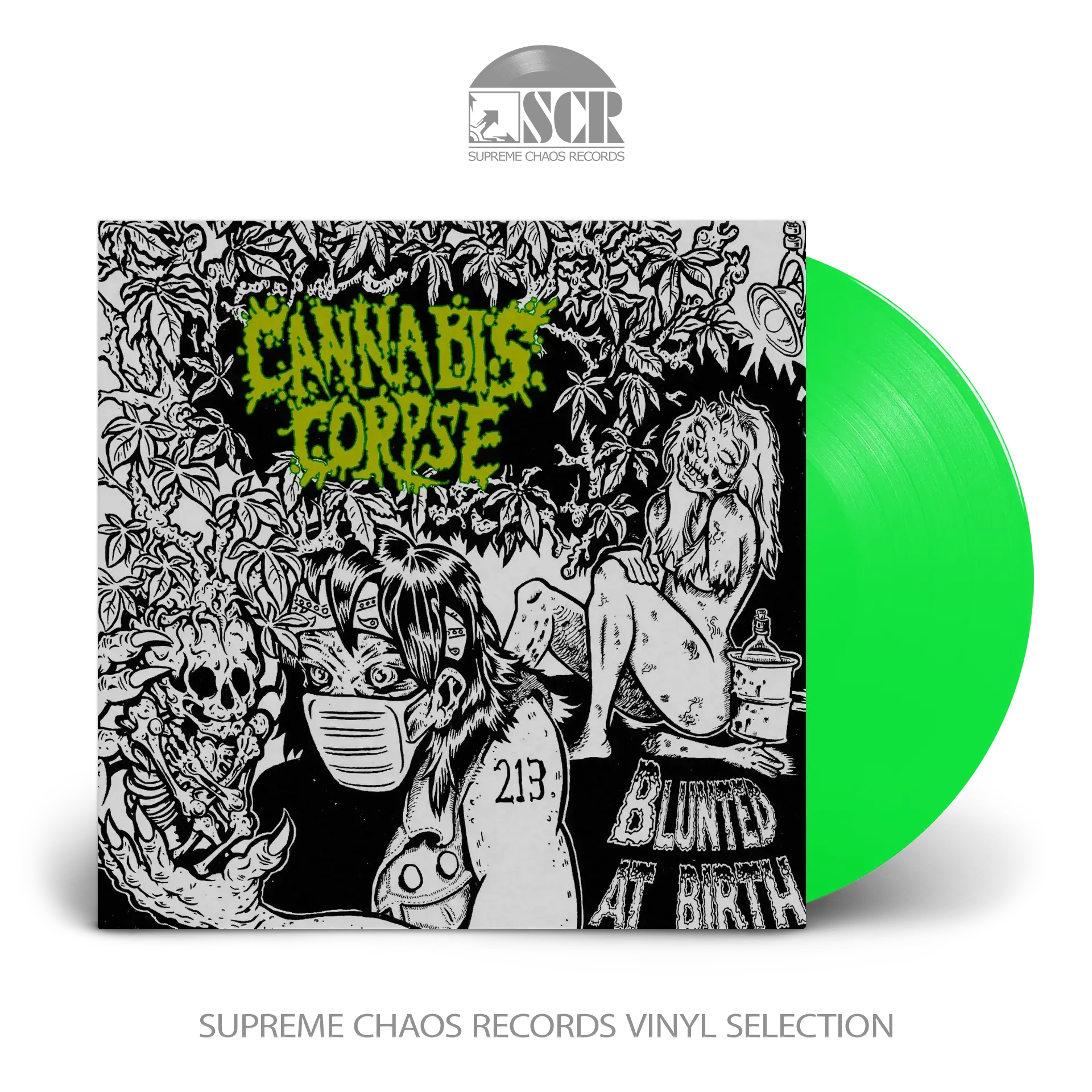 CANNABIS CORPSE - Blunted At Birth · NEON GREEN LP (Death Metal Vinyl)