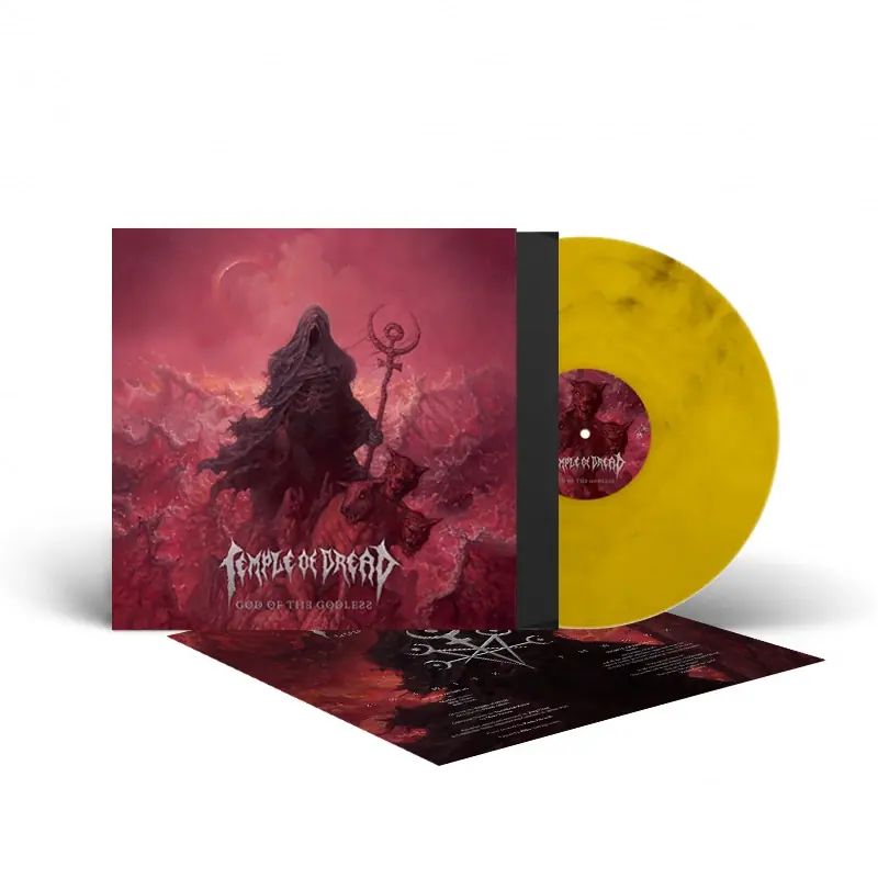TEMPLE OF DREAD - God Of The Godless · CRYSTAL CLEAR/YELLOW/BLACK LP TEMPLE OF DREAD - God Of The Godless · CRYSTAL CLEAR/YELLOW/BLACK LP (Death Metal Vinyl)