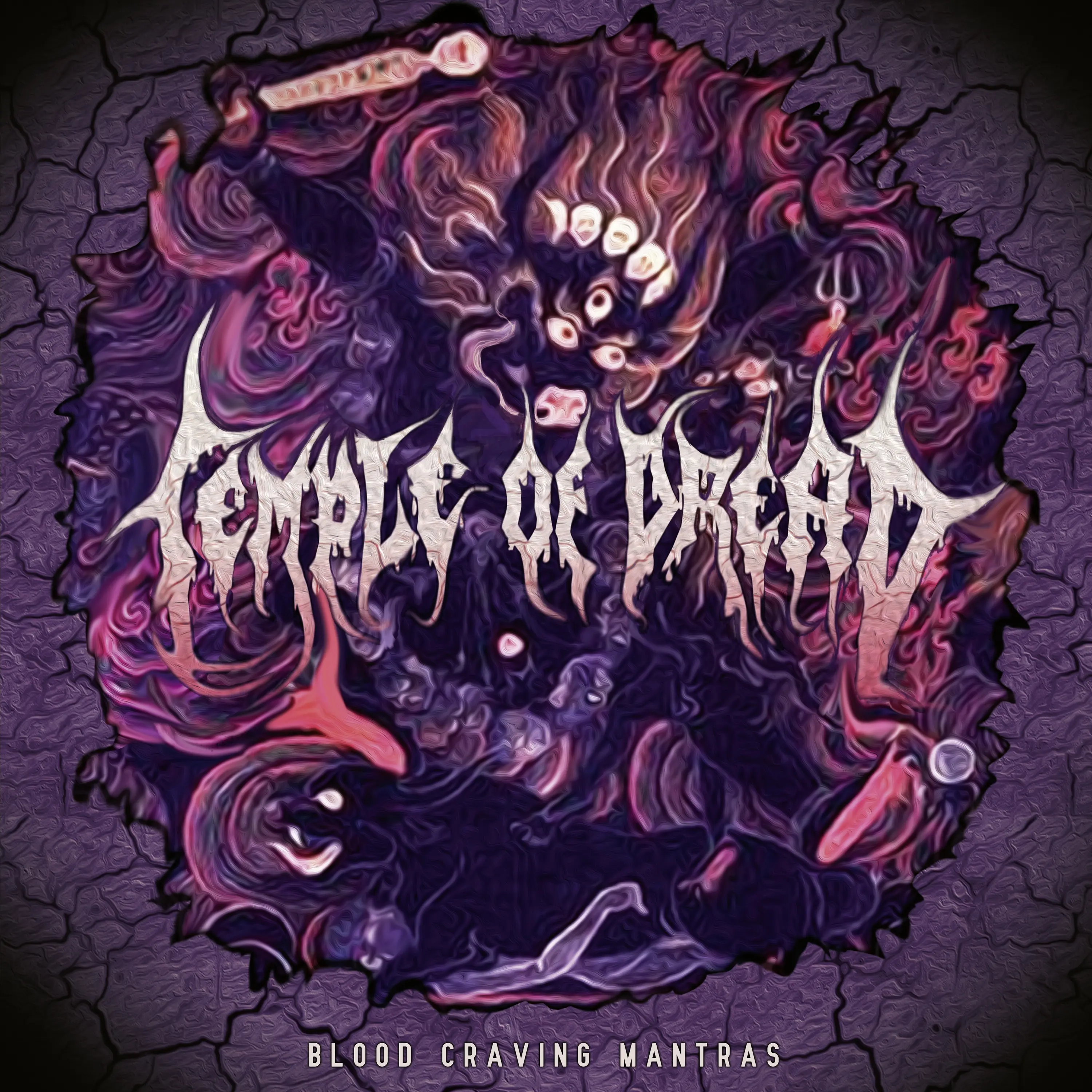 TEMPLE OF DREAD · Blood Craving Mantras | TRANSPARENT RED/BLACK LP (Death Metal Vinyl) · Picture 1