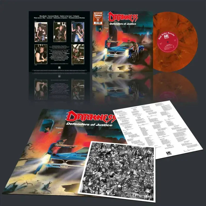 DARKNESS · Defenders of Justice | ORANGE/BLACK MARBLED LP · Picture 2 DARKNESS · Defenders of Justice | ORANGE/BLACK MARBLED LP (Heavy Metal/Speed Metal Vinyl) · Picture 2