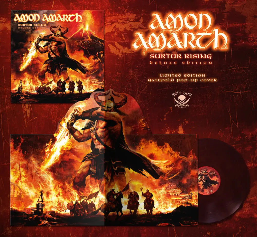 AMON AMARTH - Surtur Rising · BURGUNDY/ROYAL BLUE POPUP VINYL LP