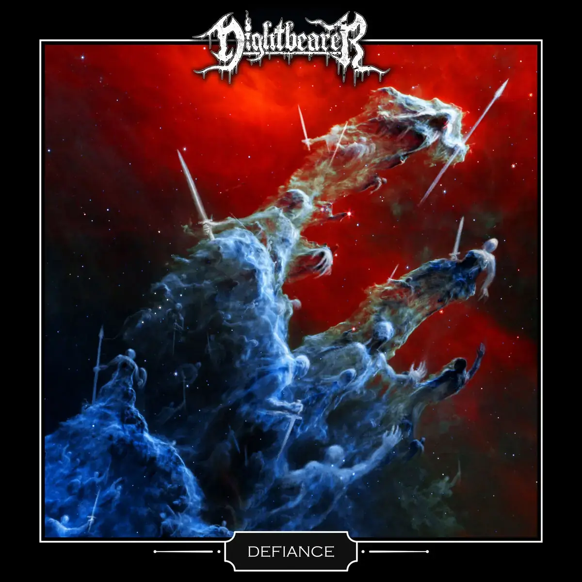 NIGHTBEARER · Defiance | BLUE/BLACK LP · Picture 1 NIGHTBEARER · Defiance | BLUE/BLACK LP (Death Metal Vinyl) · Picture 1