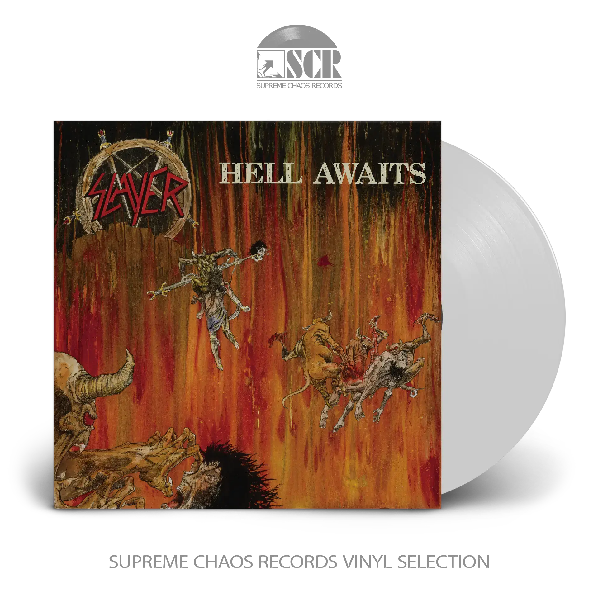 SLAYER - Hell Awaits · WHITE LP SLAYER - Hell Awaits · WHITE LP (Thrash Metal Vinyl)