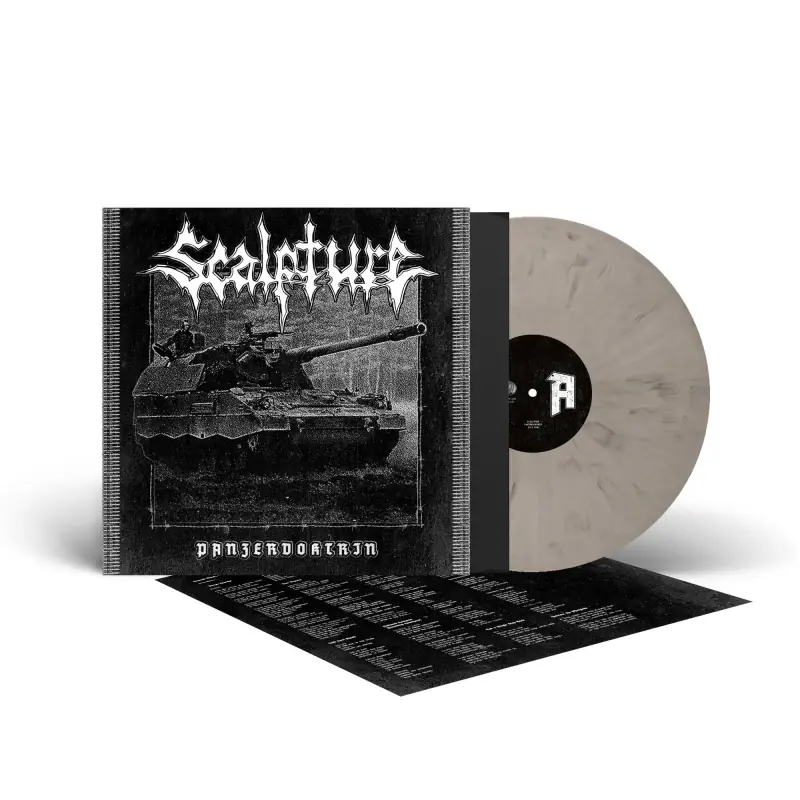 SCALPTURE · Panzerdoktrin | WHITE/BLACK MARBLED LP SCALPTURE · Panzerdoktrin | WHITE/BLACK MARBLED LP (Death Metal Vinyl)