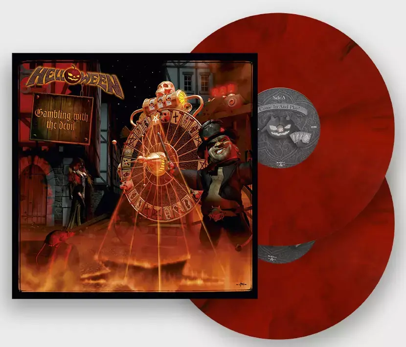 HELLOWEEN - Gambling With The Devil · RED OPAQUE/ORANGE/BLACK MARBLED DLP HELLOWEEN - Gambling With The Devil · RED OPAQUE/ORANGE/BLACK MARBLED DLP (Heavy Metal Vinyl)