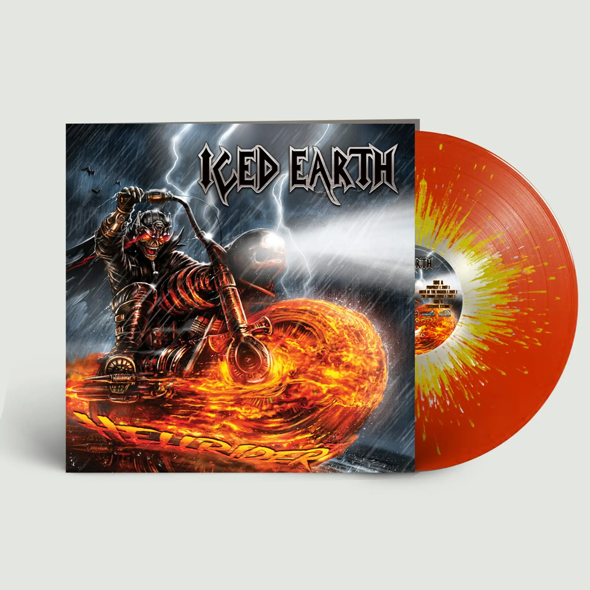 ICED EARTH - Hellrider · ORANGE/YELLOW/SILVER SPLATTER LP