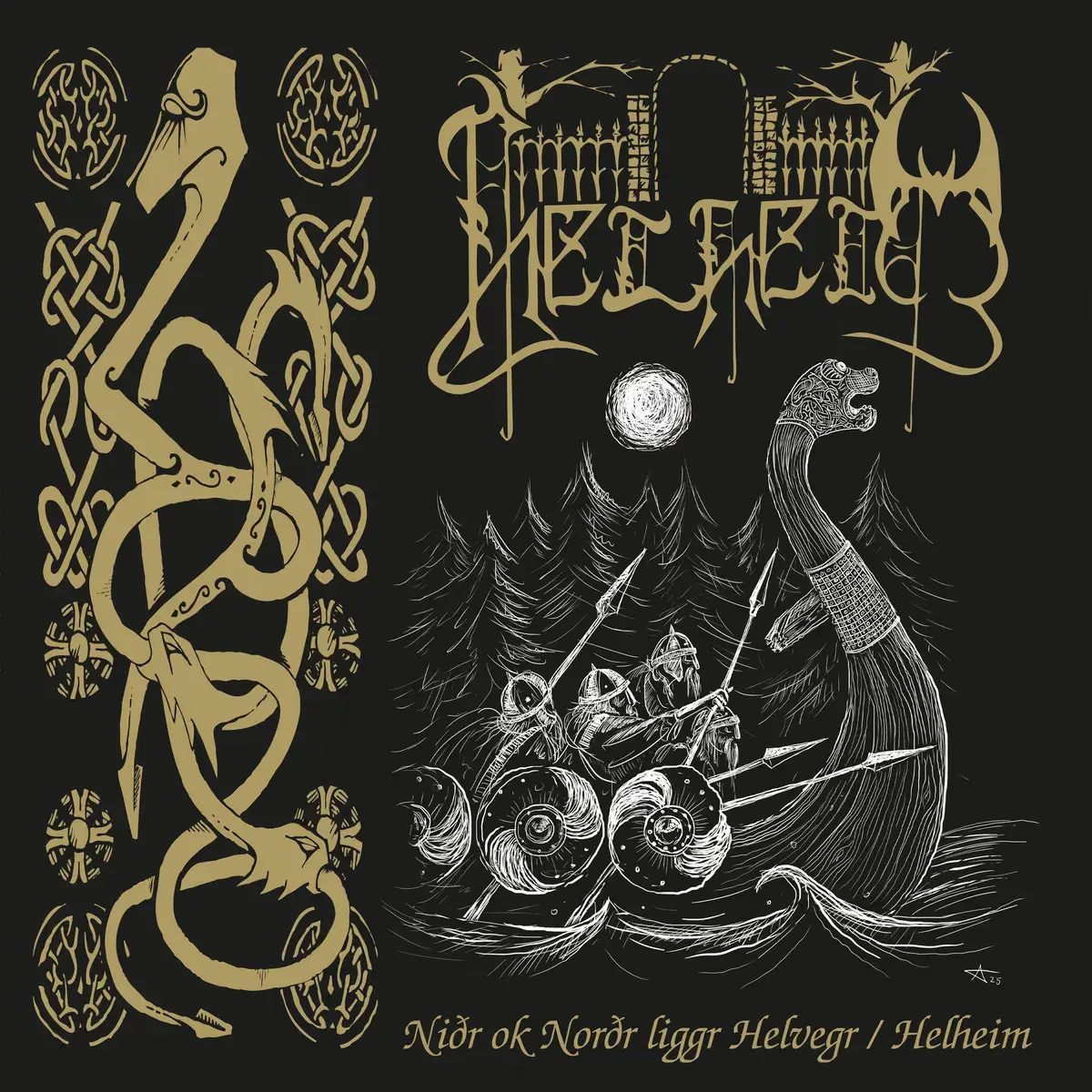 HELHEIM · Niðr Ok Norðr Liggr Helvegr / Helheim | GOLD 2LP · Picture 1 HELHEIM · Niðr Ok Norðr Liggr Helvegr / Helheim | GOLD 2LP (Black Metal/Viking Metal Vinyl) · Picture 1
