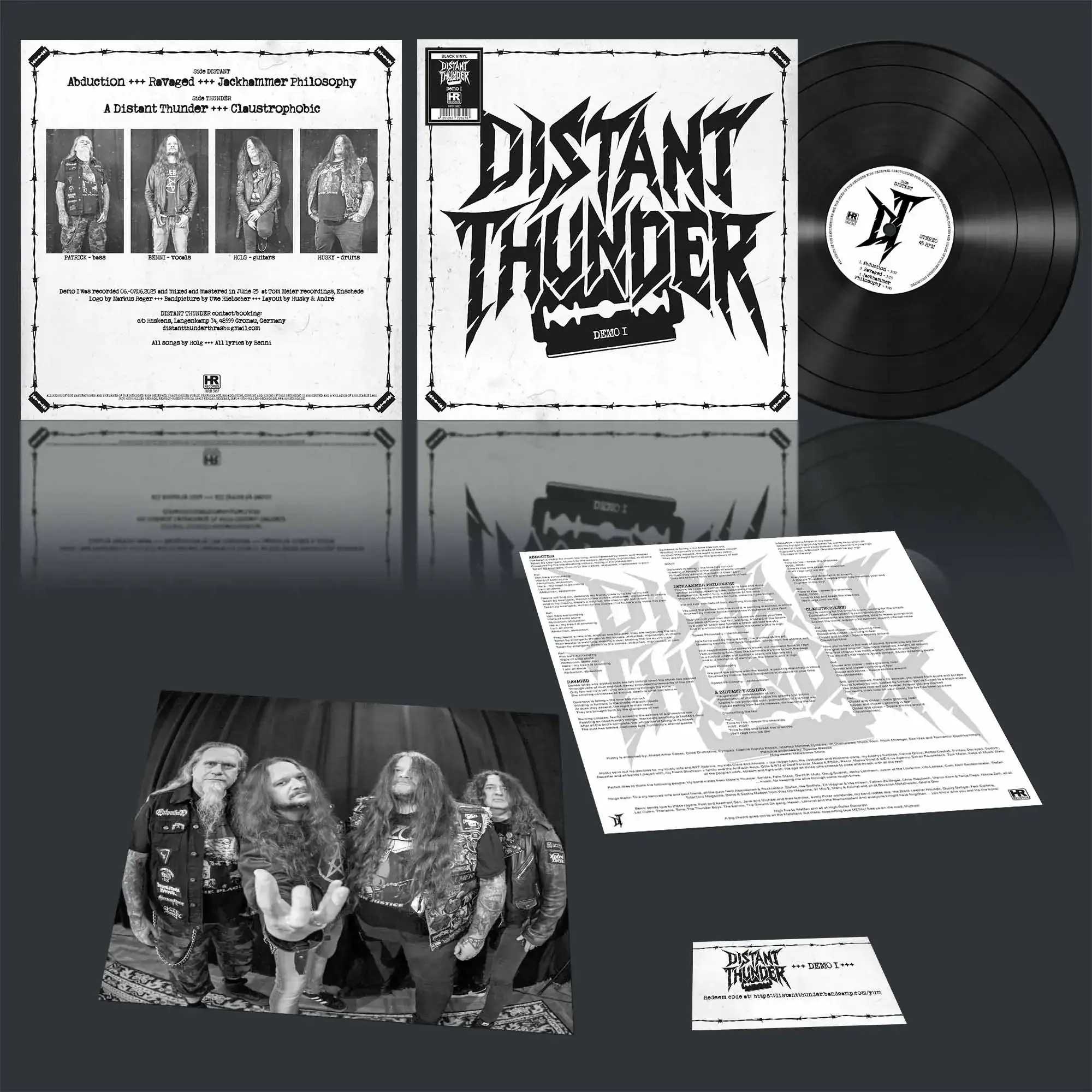 DISTANT THUNDER - Demo I · BLACK LP (Thrash Metal Vinyl) · Picture 2