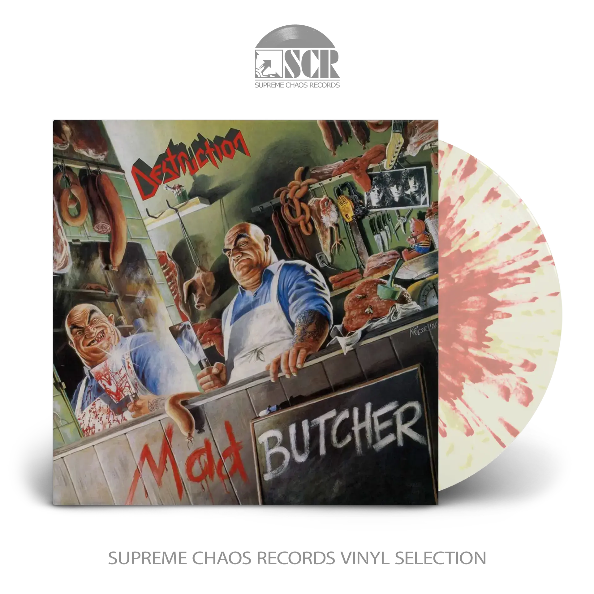 DESTRUCTION - Mad Butcher · CLEAR/YELLOW/RED FIRE SPLATTER LP (Thrash Metal Vinyl)