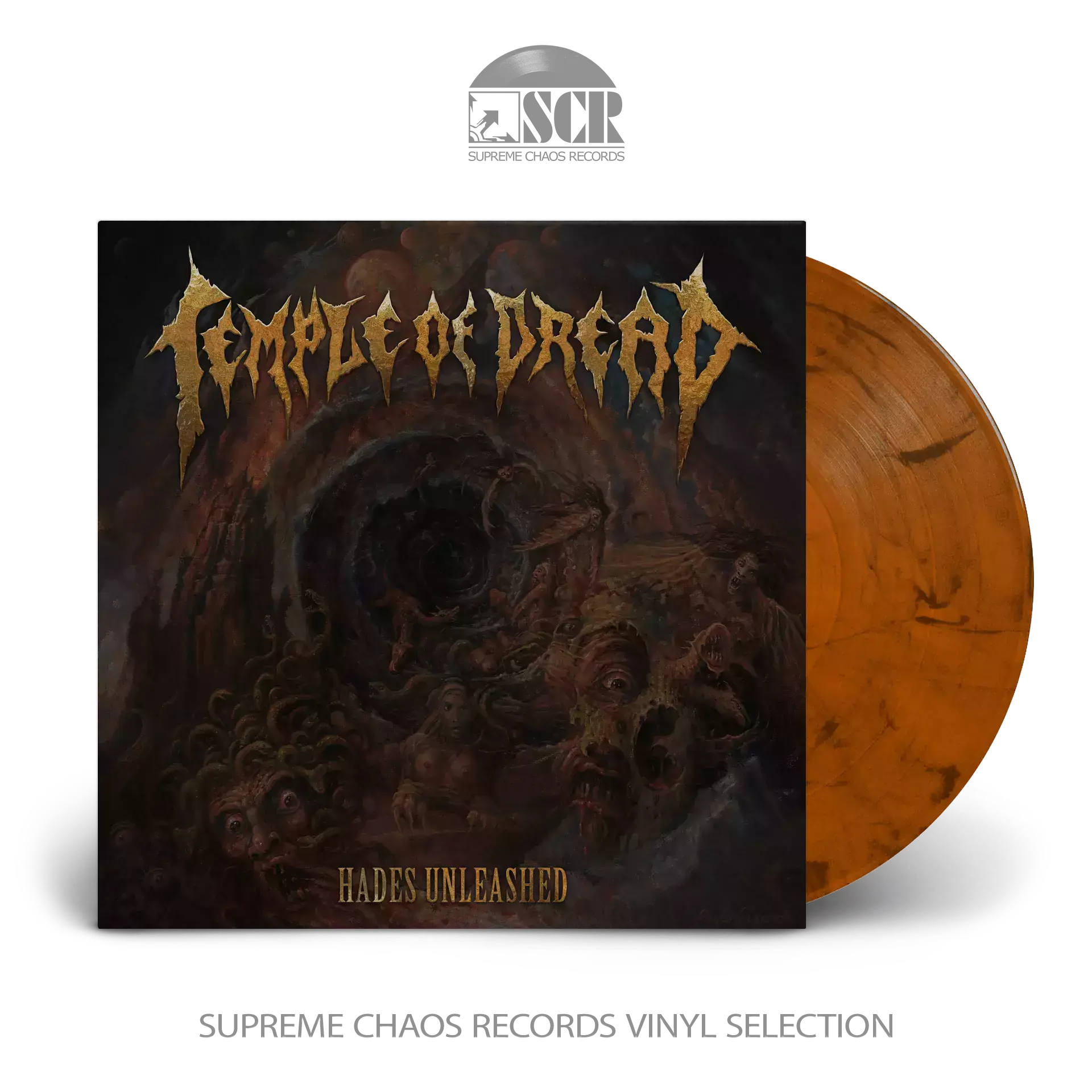 TEMPLE OF DREAD - Hades Unleashed · ORANGE/BLACK LP TEMPLE OF DREAD - Hades Unleashed · ORANGE/BLACK LP (Death Metal Vinyl)