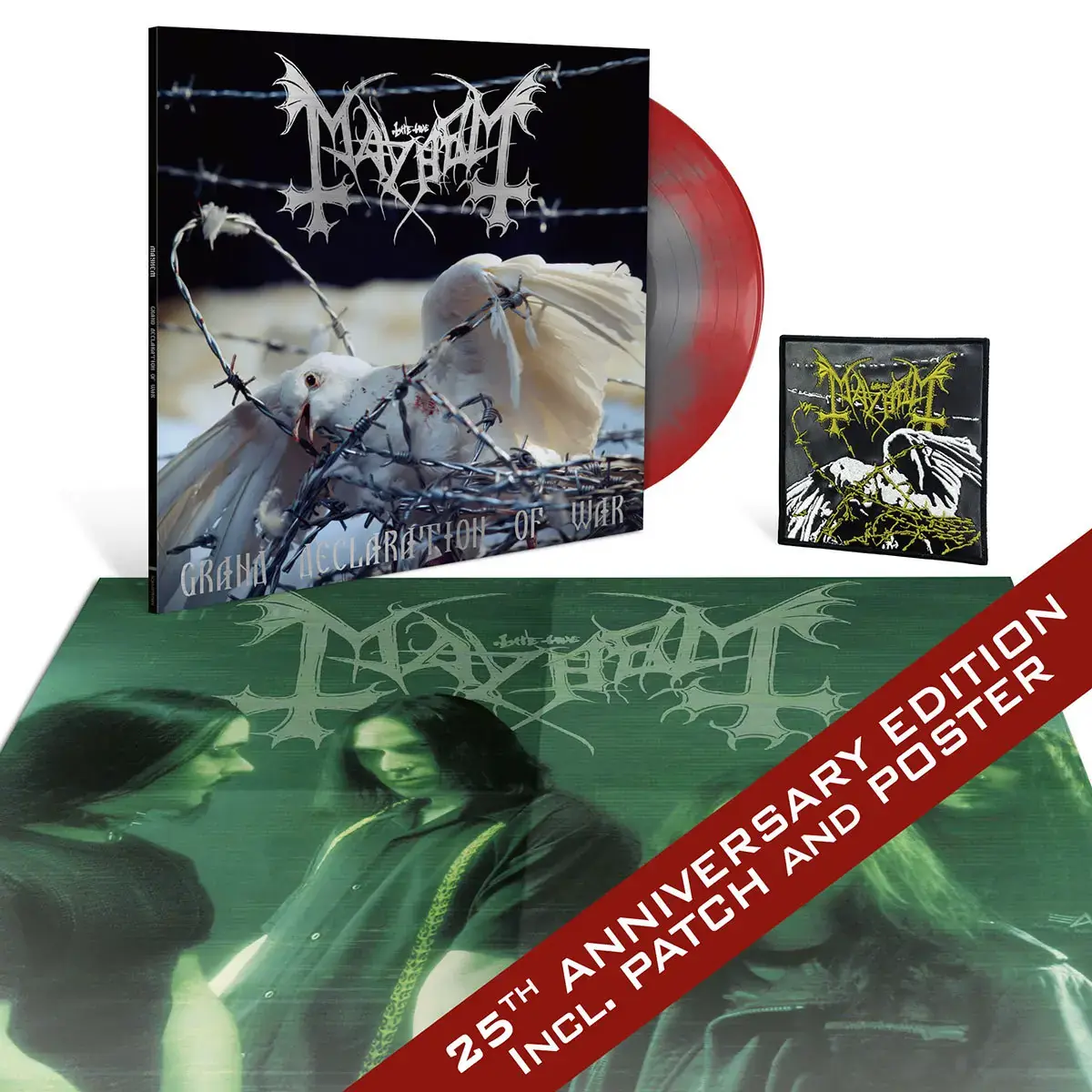 MAYHEM - Grand Declaration Of War · RED SILVER SUNBURST LP (Black Metal Vinyl)