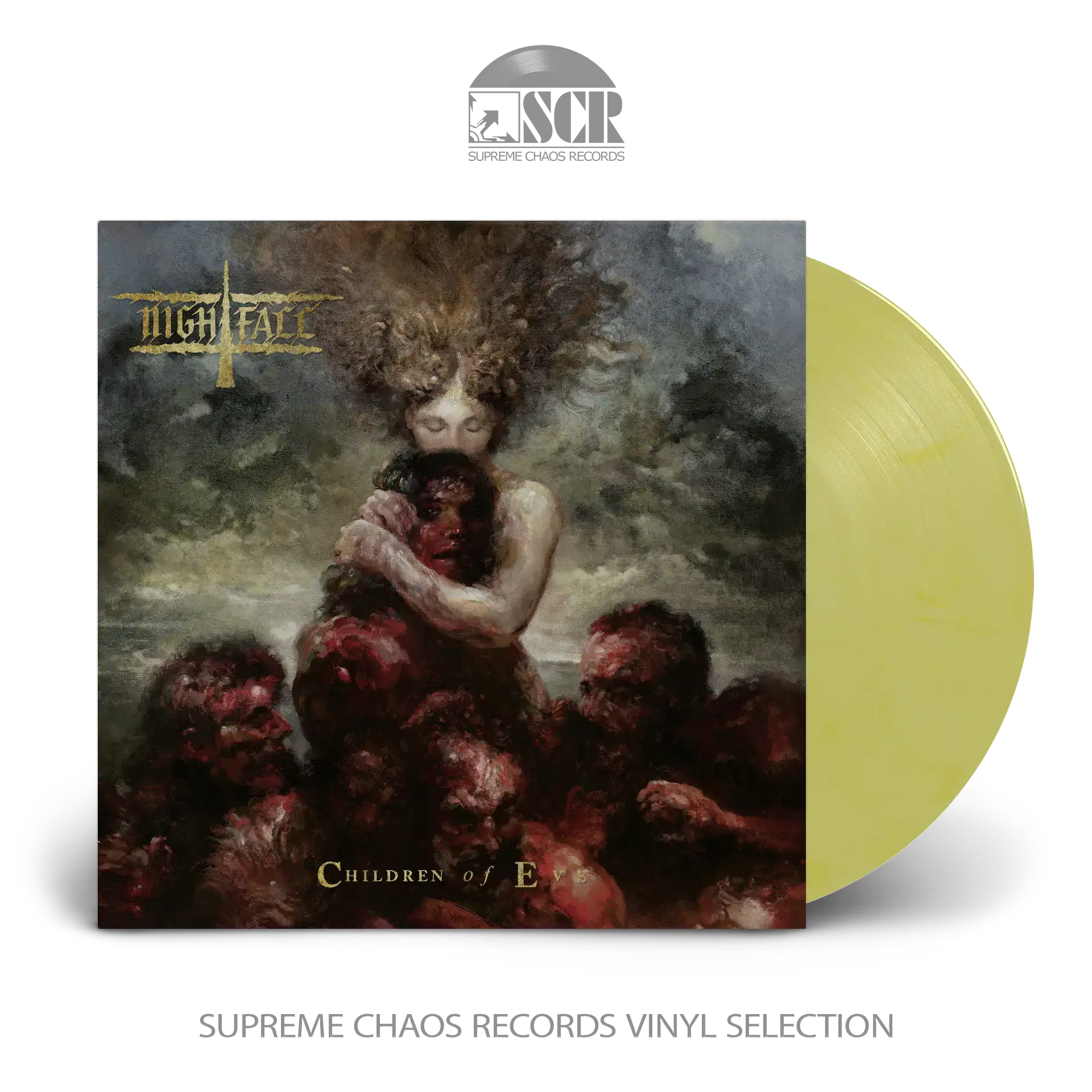 NIGHTFALL - Children Of Eve · WHITE/YELLOW MARBLED LP NIGHTFALL - Children Of Eve · WHITE/YELLOW MARBLED LP (Symphonic Death Metal Vinyl)