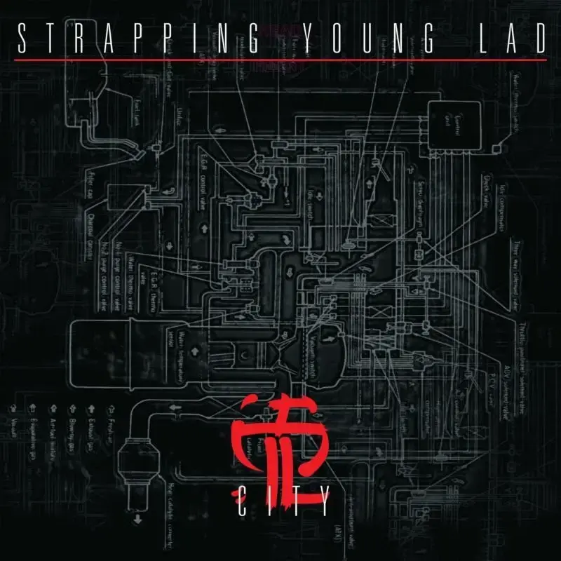 STRAPPING YOUNG LAD - City · YELLOW/BLACK SPLATTER 2LP (Industrial Metal Vinyl) · Picture 1