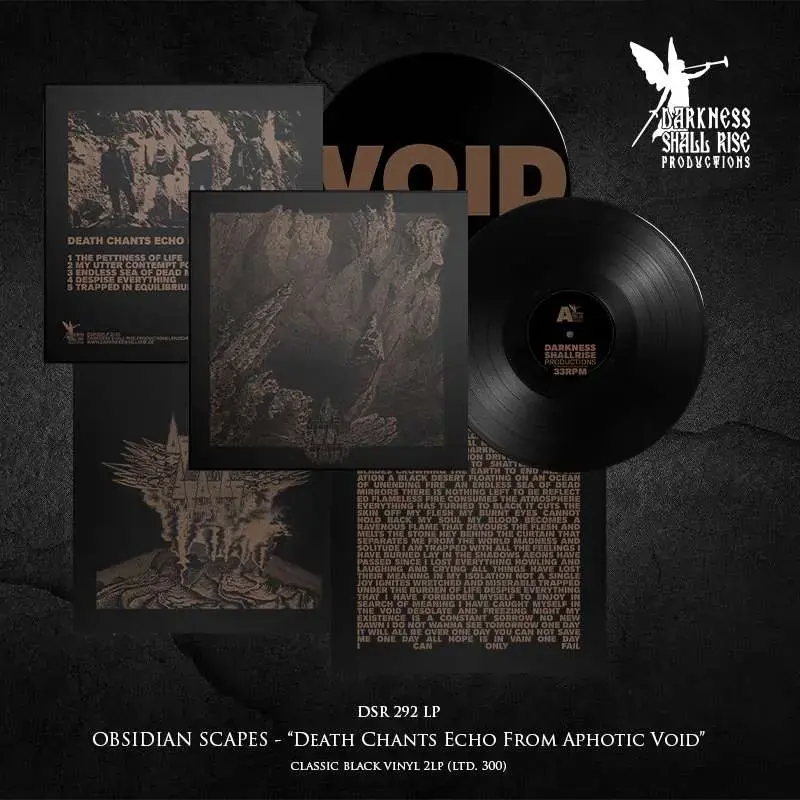 OBSIDIAN SCAPES - Death Chants Echo From Aphotic Void · BLACK 2LP · Picture 2 OBSIDIAN SCAPES - Death Chants Echo From Aphotic Void · BLACK 2LP (Doom Metal Vinyl) · Picture 2