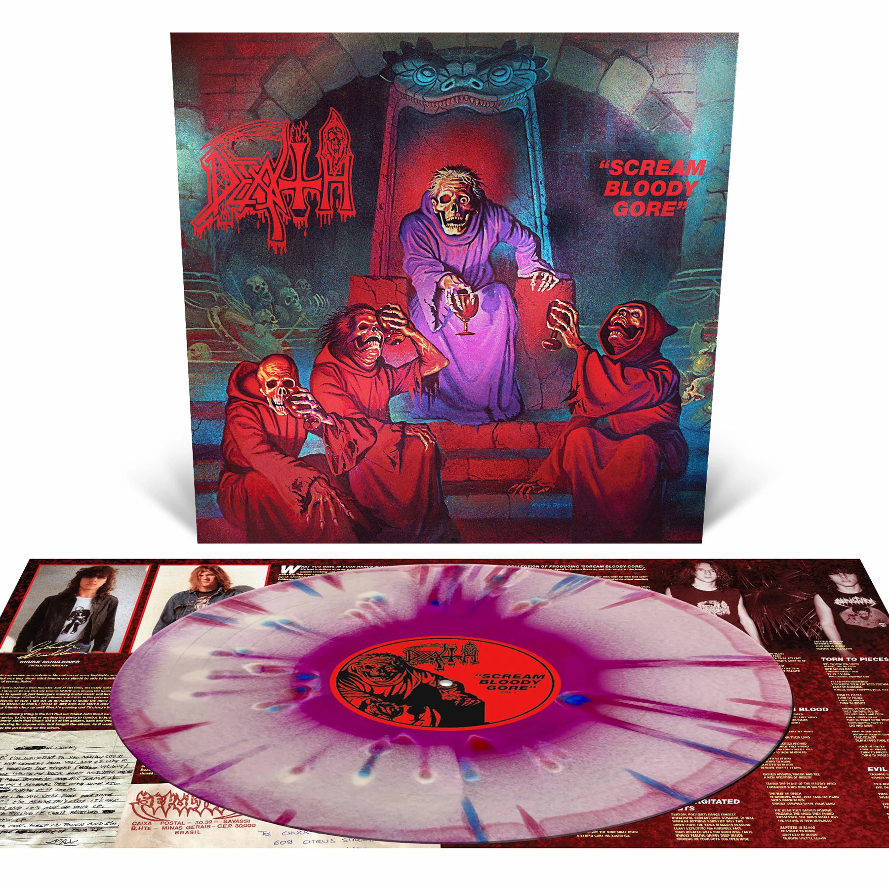 DEATH · Scream Bloody Gore (Re-Issue) | VIOLET/WHITE/RED MERGE SPLATTER LP DEATH · Scream Bloody Gore (Re-Issue) | VIOLET/WHITE/RED MERGE SPLATTER LP (Death Metal Vinyl)