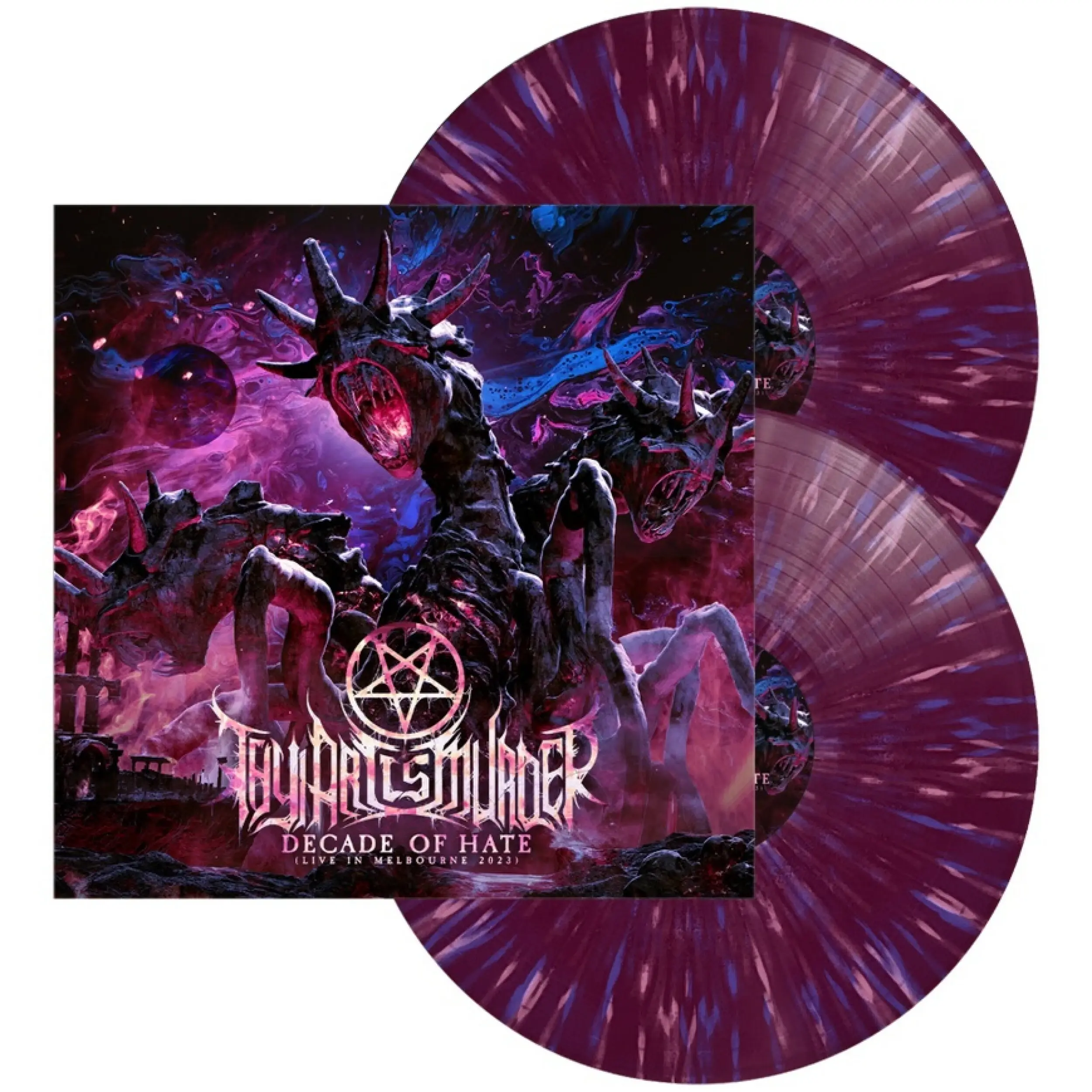 THY ART IS MURDER · Decade Of Hate | PURPLE/BLUE/PINK SPLATTER DOUBLE VINYL THY ART IS MURDER · Decade Of Hate | PURPLE/BLUE/PINK SPLATTER DOUBLE VINYL (Deathcore Vinyl)