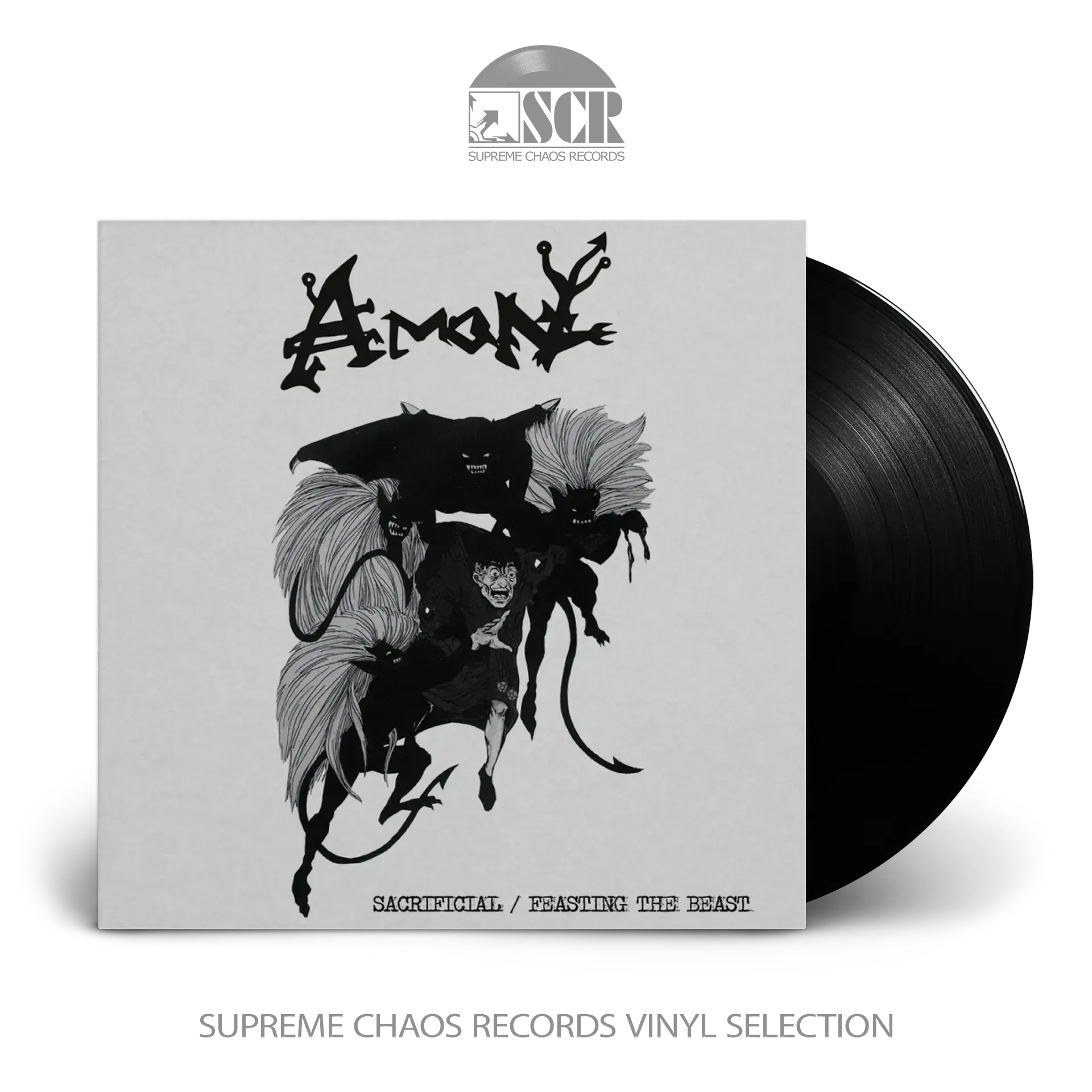 AMON · Sacrificial / Feasting The Beast (Re-Release) | BLACK LP (Death Metal Vinyl)