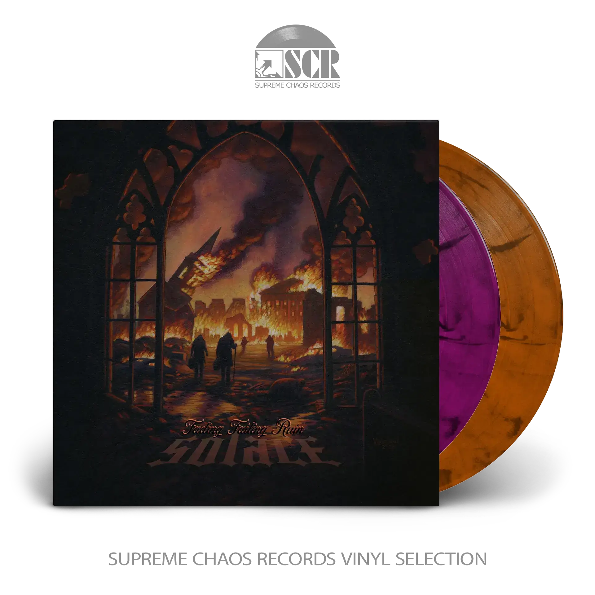 SOLACE · Fading Failing Ruin | VIOLET/ORANGE MARBLED 2LP (Doom Metal Vinyl)