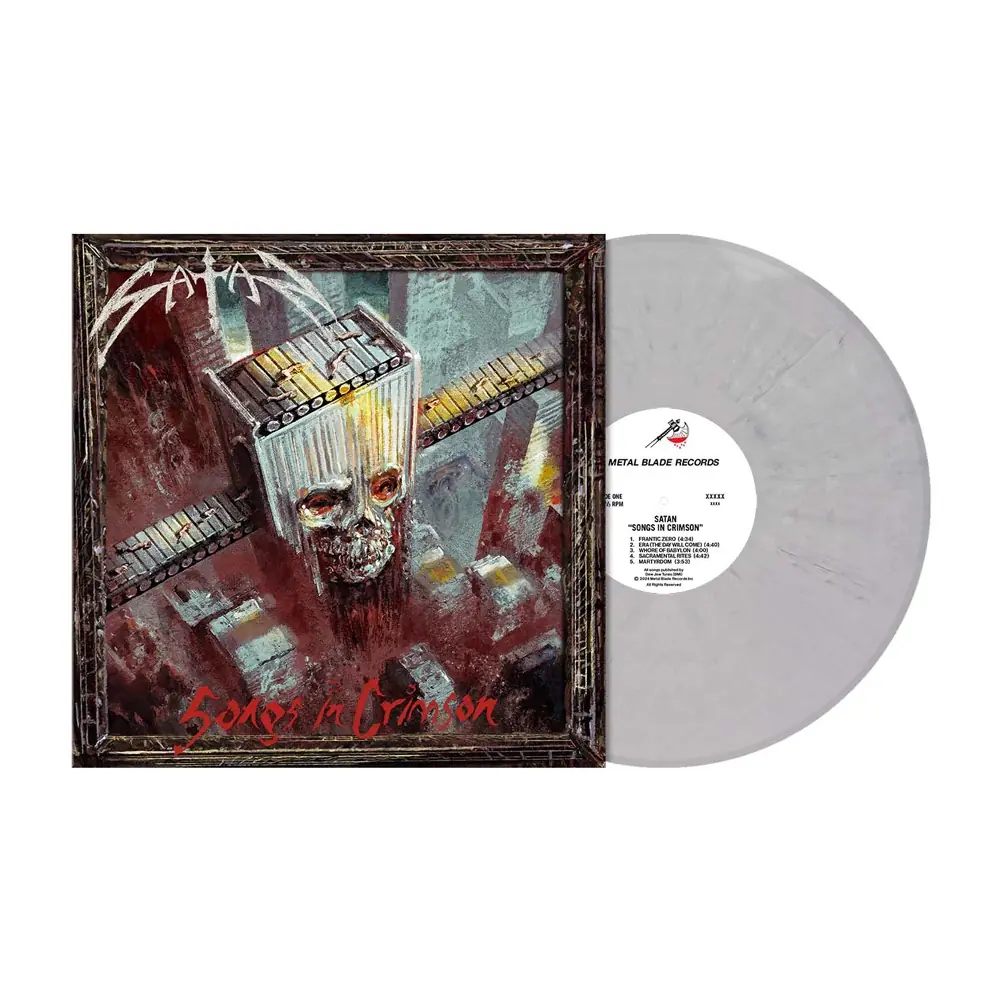 SATAN - Songs in Crimson · STEEL GREY MARBLED LP