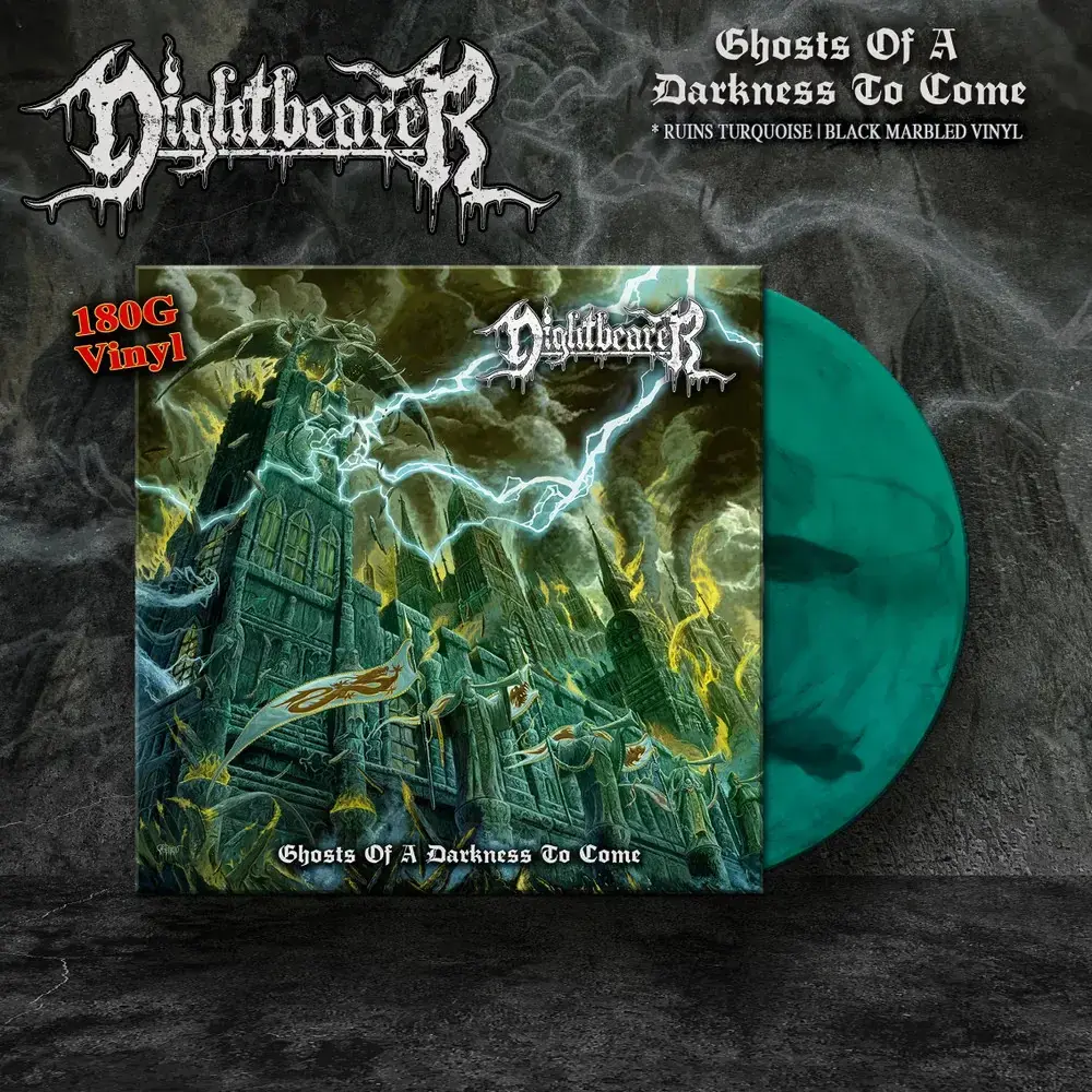 NIGHTBEARER - Ghosts of a Darkness to Come · TURQOUISE/BLACK LP (Death Metal Vinyl)