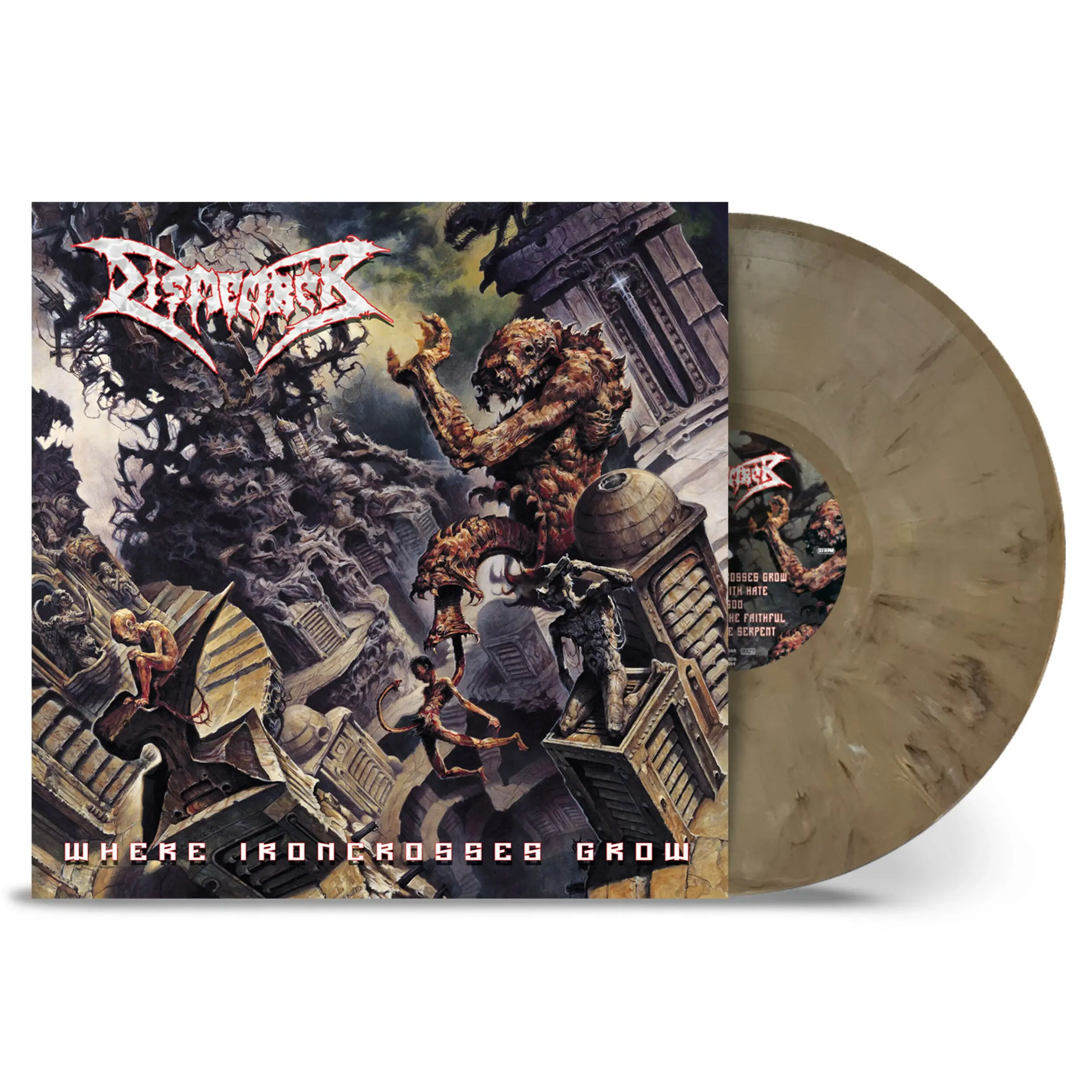 DISMEMBER · Where Ironcrosses Grow | SAND MARBLED LP DISMEMBER · Where Ironcrosses Grow | SAND MARBLED LP (Death Metal Vinyl)