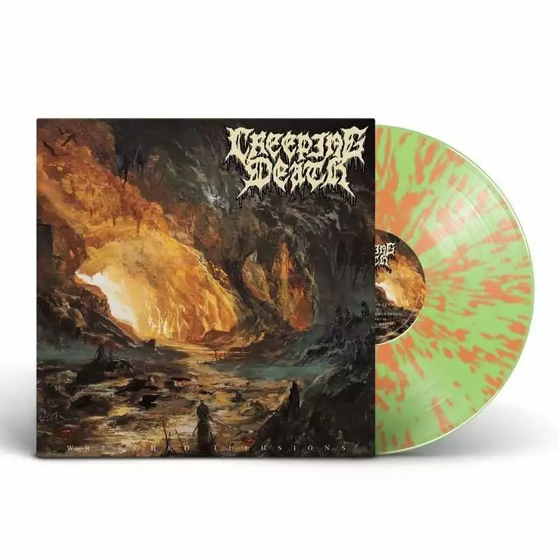 CREEPING DEATH · Wretched Illusions | GREEN GLOW IN THE DARK/TANGERINE SPLATTER LP (Death Metal Vinyl)