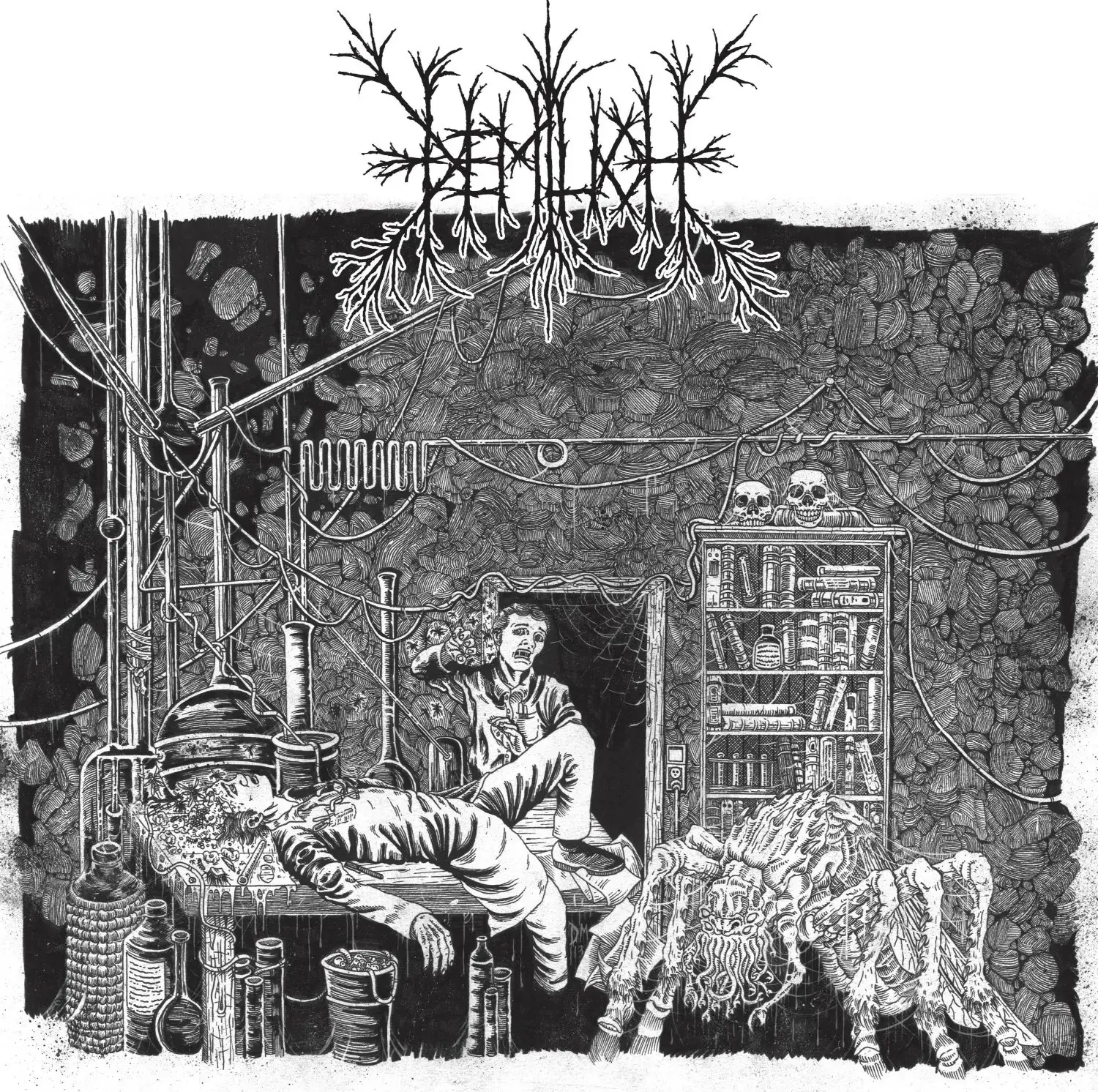 DEMILICH · Em9t2ness Of Van2s1ing / V34ish6ng 0f Emptiness | CLEAR/BLACK SMOKE 2LP (Death Metal Vinyl) · Picture 1