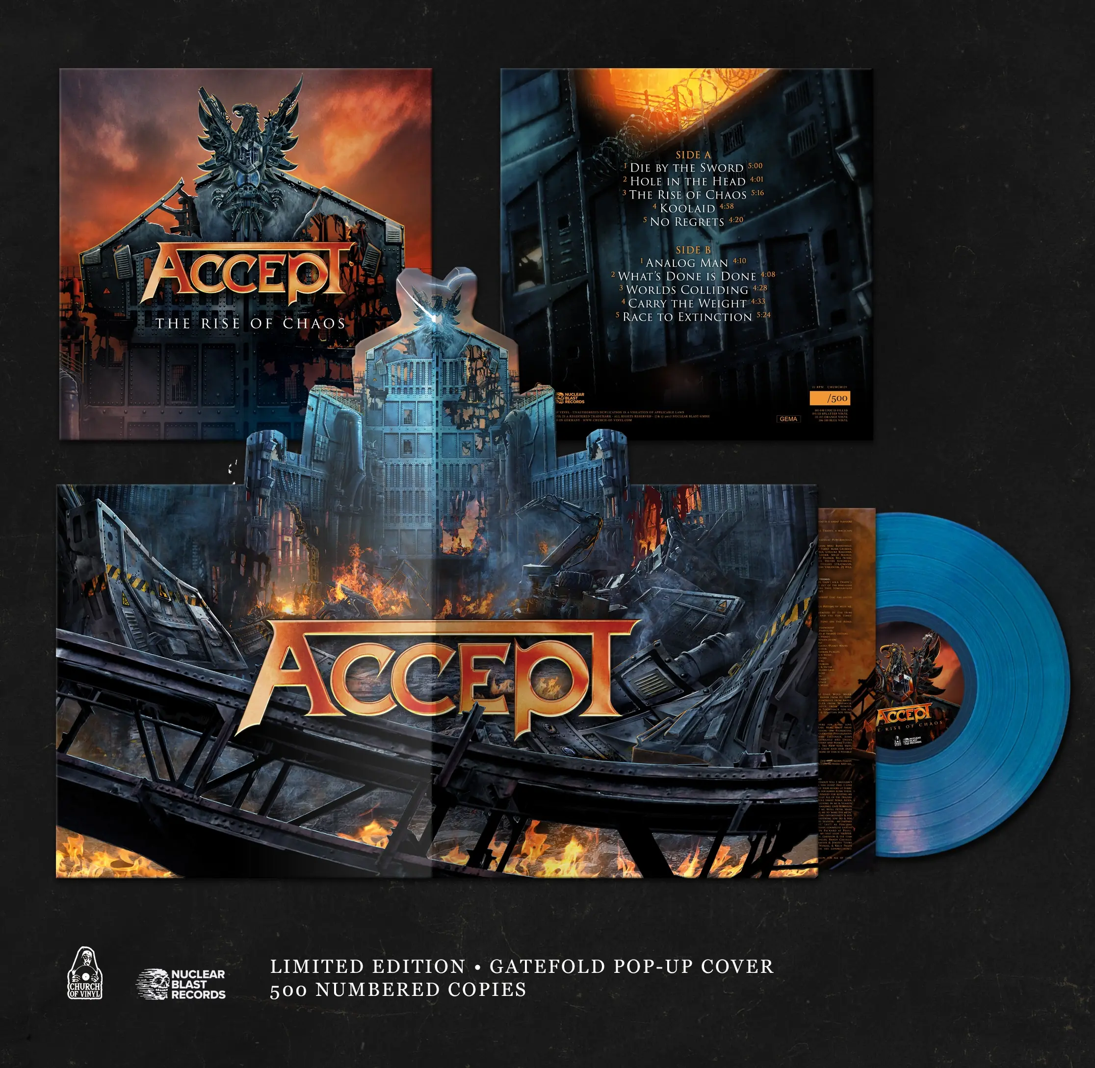 ACCEPT · The Rise Of Chaos (Pop-Up) | BLUE LP ACCEPT · The Rise Of Chaos (Pop-Up) | BLUE LP (Heavy Metal Vinyl)