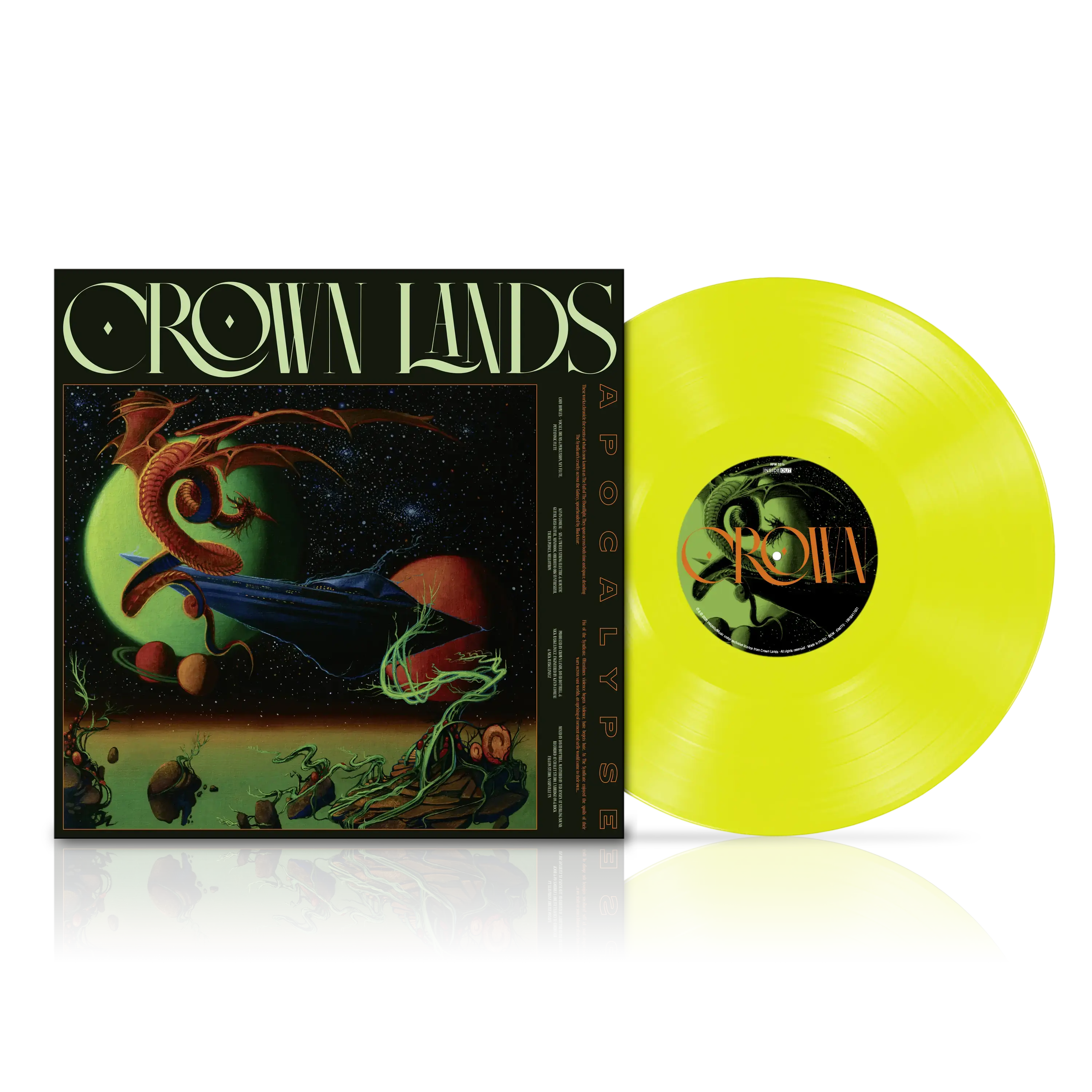 CROWN LANDS · Apocalypse | NEON YELLOW LP (Progressive Rock Vinyl) · Picture 2