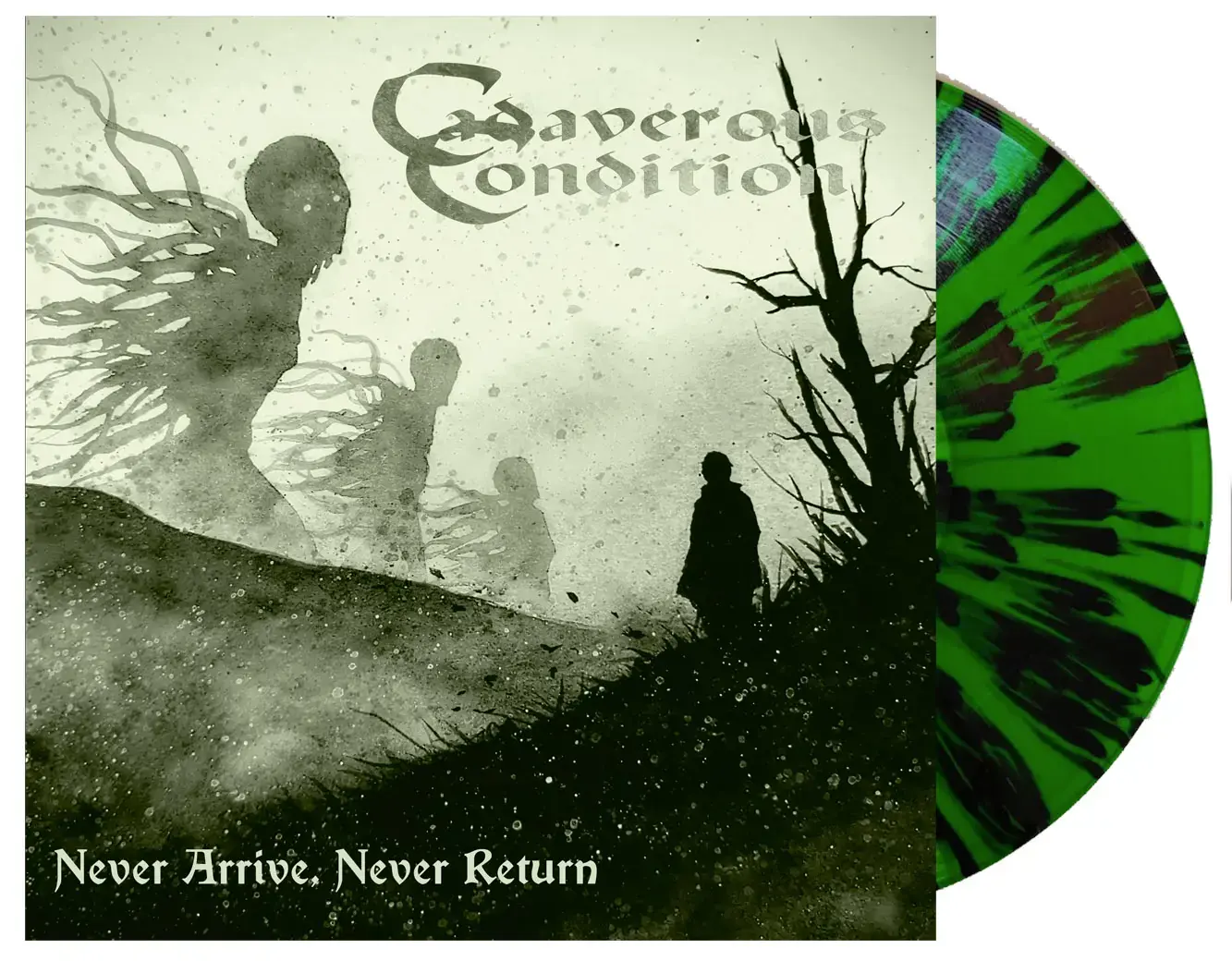 CADAVEROUS CONDITION - Never Arrive, Never Return · GREEN/BLACK SPLATTER LP