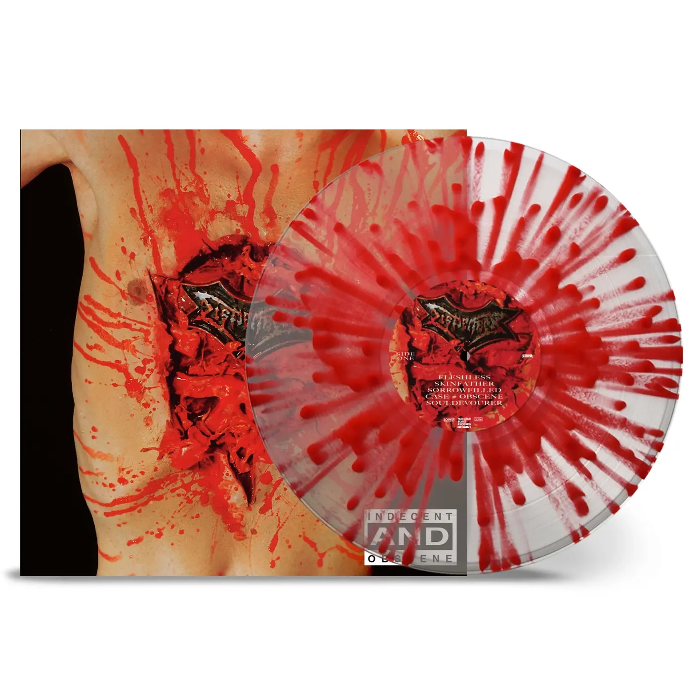 DISMEMBER - Indecent & Obscene · CLEAR/RED SPLATTER LP