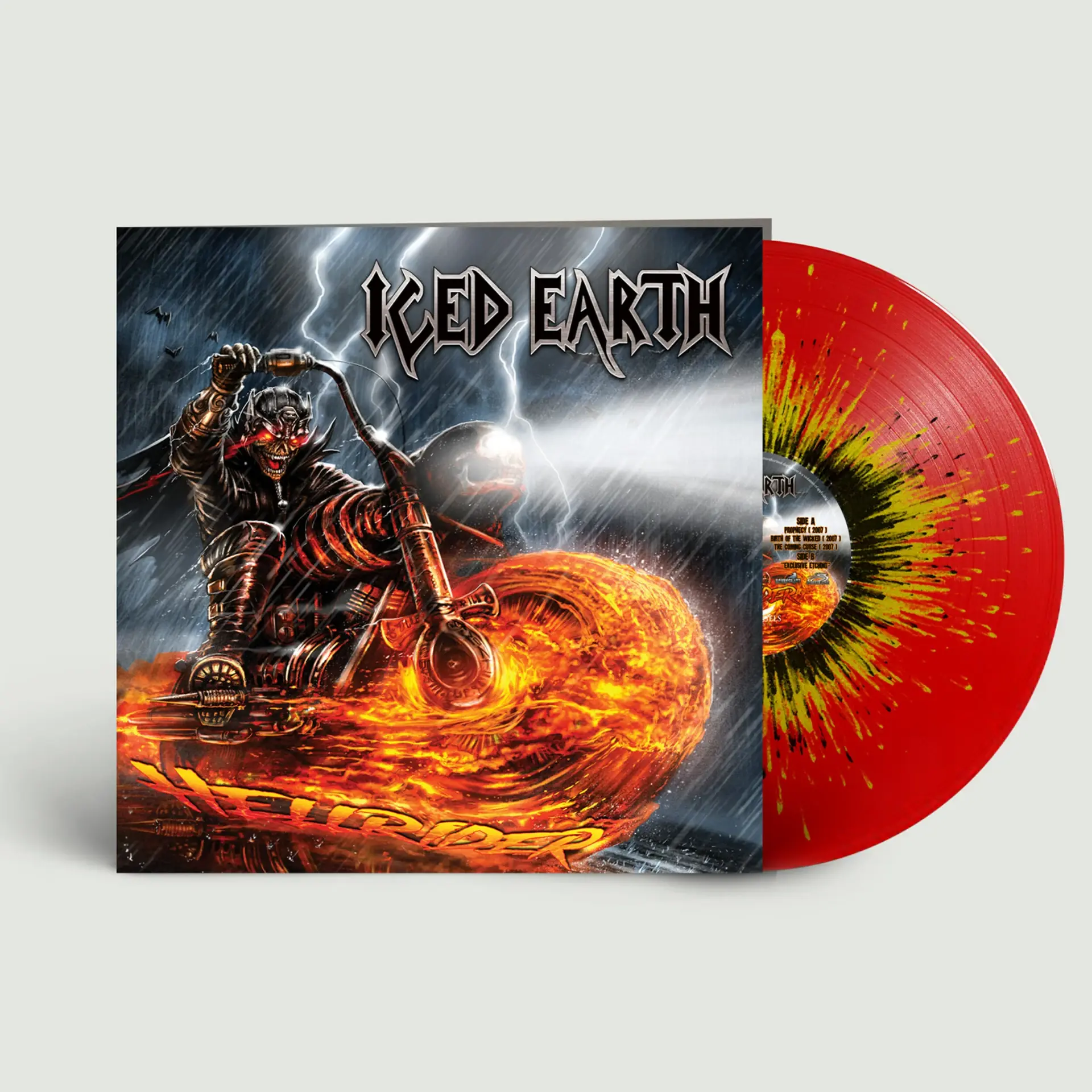 ICED EARTH · Hellrider | RED/YELLOW/BLACK SPLATTER LP ICED EARTH · Hellrider | RED/YELLOW/BLACK SPLATTER LP (Heavy Metal Vinyl)