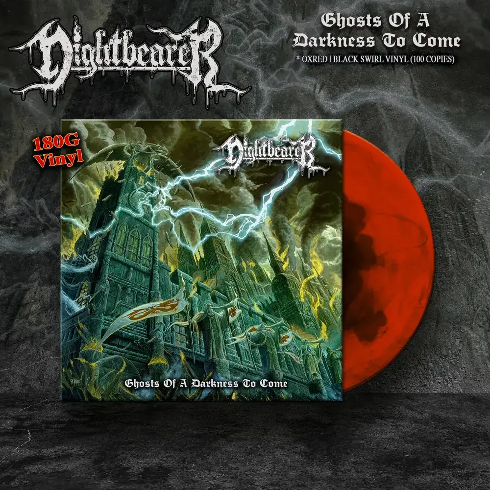 NIGHTBEARER · Ghosts of a Darkness to Come | RED/BLACK SWIRL LP NIGHTBEARER · Ghosts of a Darkness to Come | RED/BLACK SWIRL LP (Death Metal Vinyl)