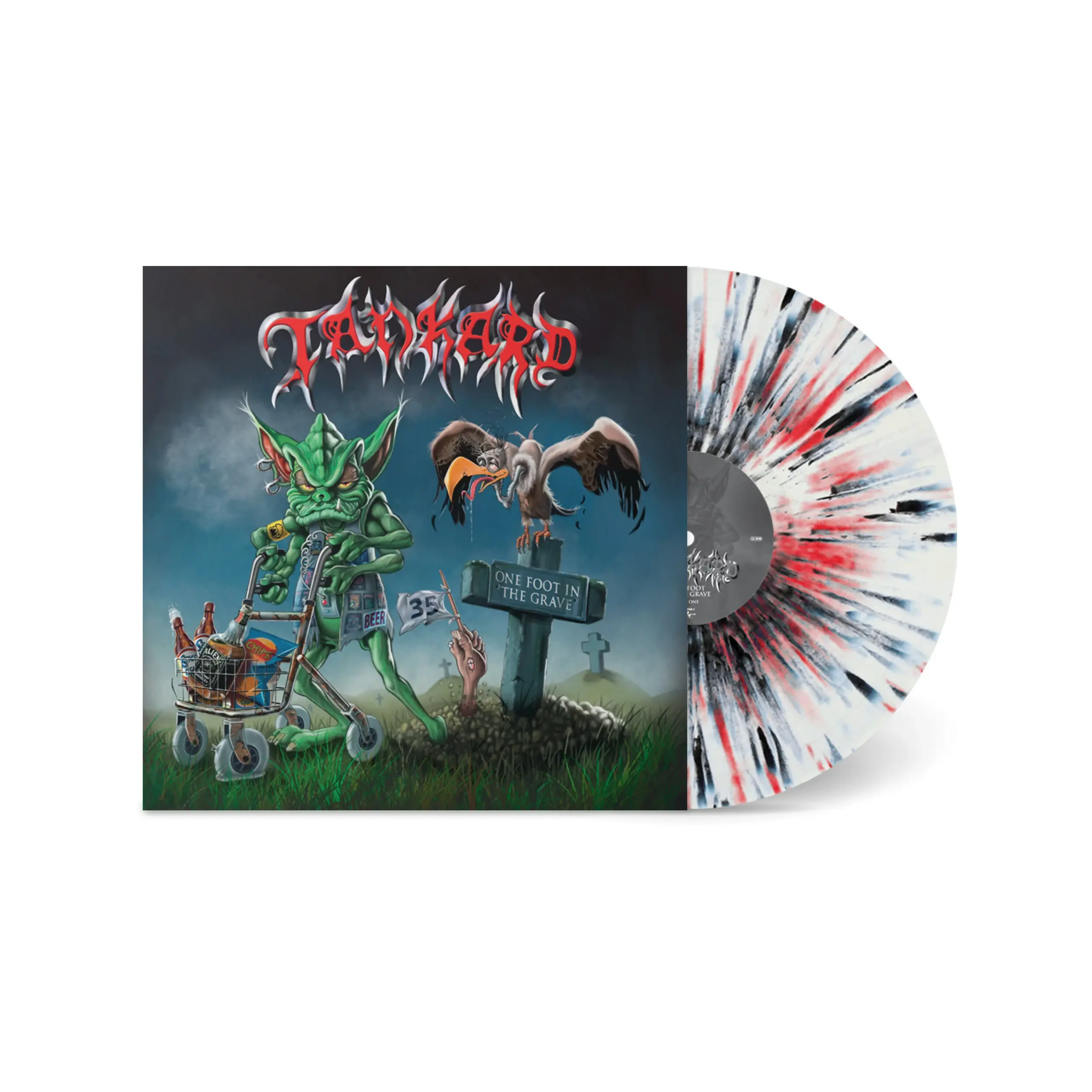 TANKARD - One Foot In The Grave · BLACK/RED/WHITE SPLATTER LP TANKARD - One Foot In The Grave · BLACK/RED/WHITE SPLATTER LP (Thrash Metal Vinyl)
