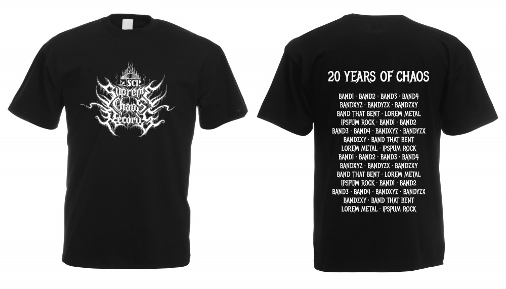 SUPREME CHAOS RECORDS - 20 Years Of Chaos Bands · T-SHIRT