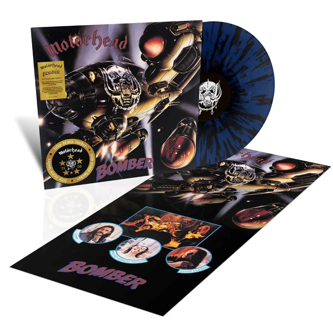 MOTÖRHEAD · Bomber (50 Years) | BLUE/BLACK SPLATTER LP (Heavy Metal Vinyl)