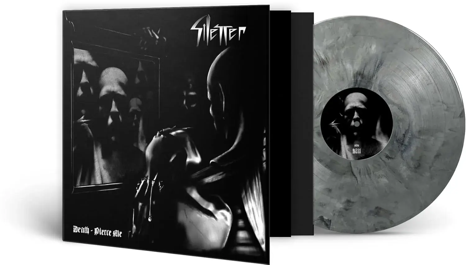 SILENCER · Death, Pierce Me | SILVER/WHITE/BLACK LP (Black Metal Vinyl) · Picture 2