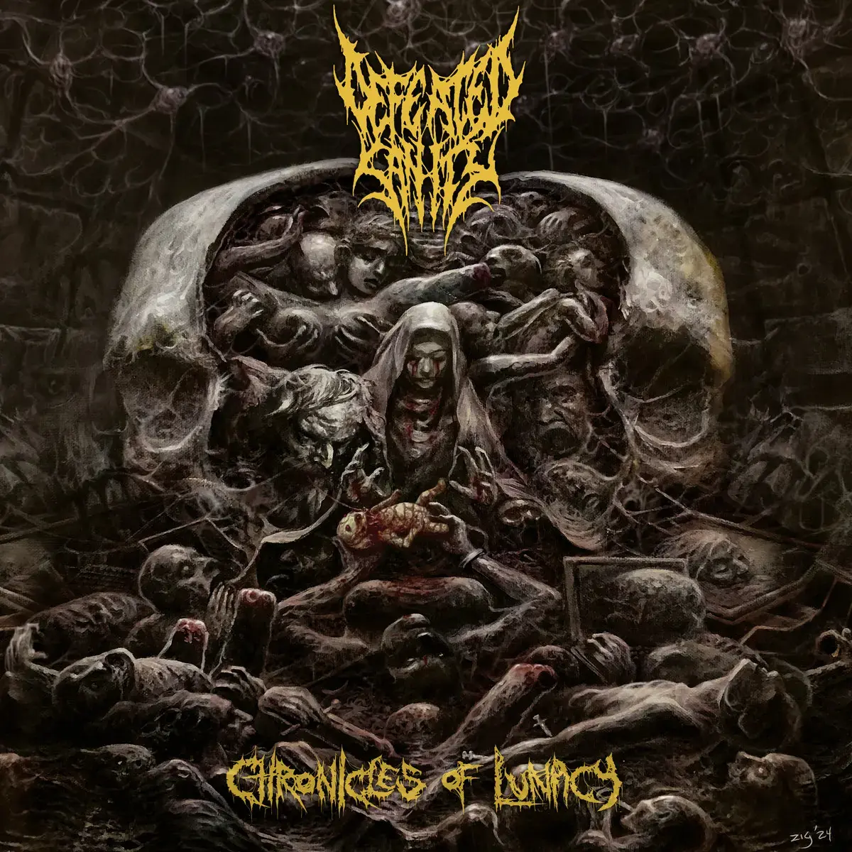 DEFEATED SANITY · Chronicles Of Lunacy | GOLD SPLATTER LP · Picture 1 DEFEATED SANITY · Chronicles Of Lunacy | GOLD SPLATTER LP (Brutal Death Metal/Technical Death Metal Vinyl) · Picture 1
